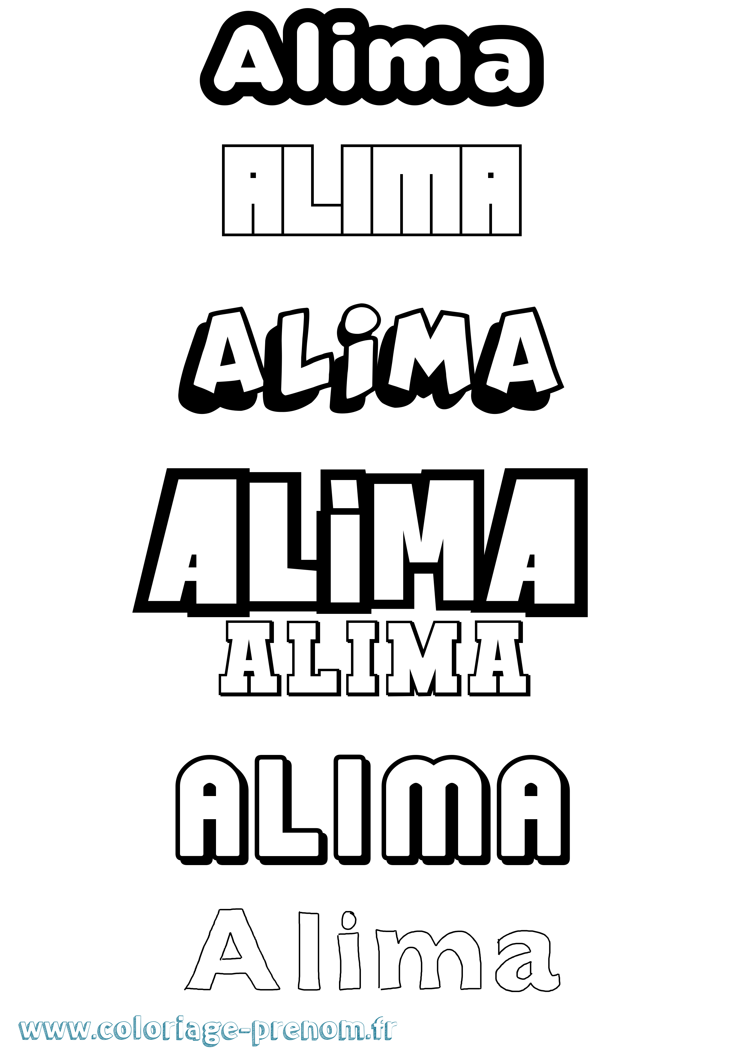 Coloriage Alima Simple Coloriage prénom Alima Simple