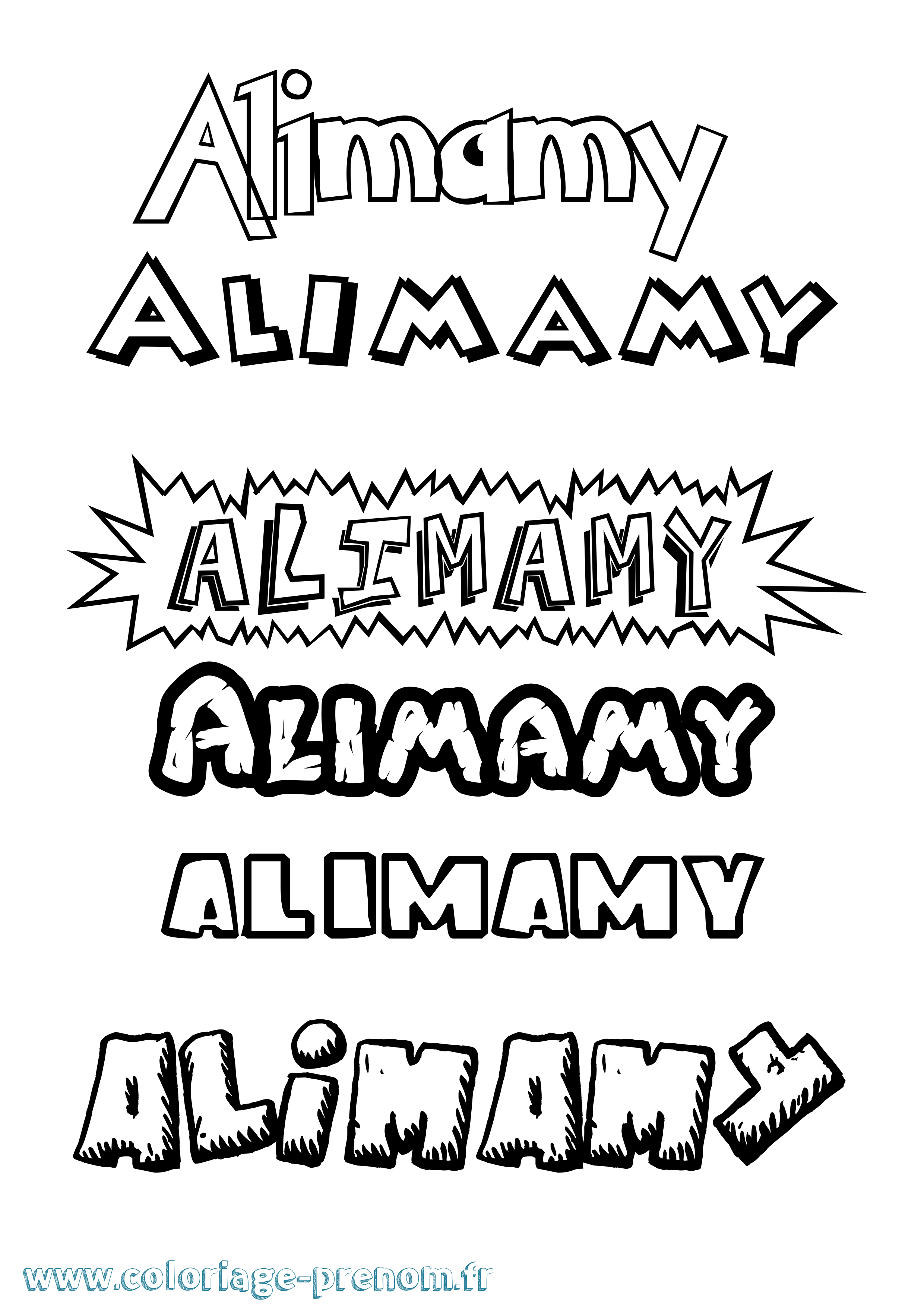 Coloriage prénom Alimamy Dessin Animé