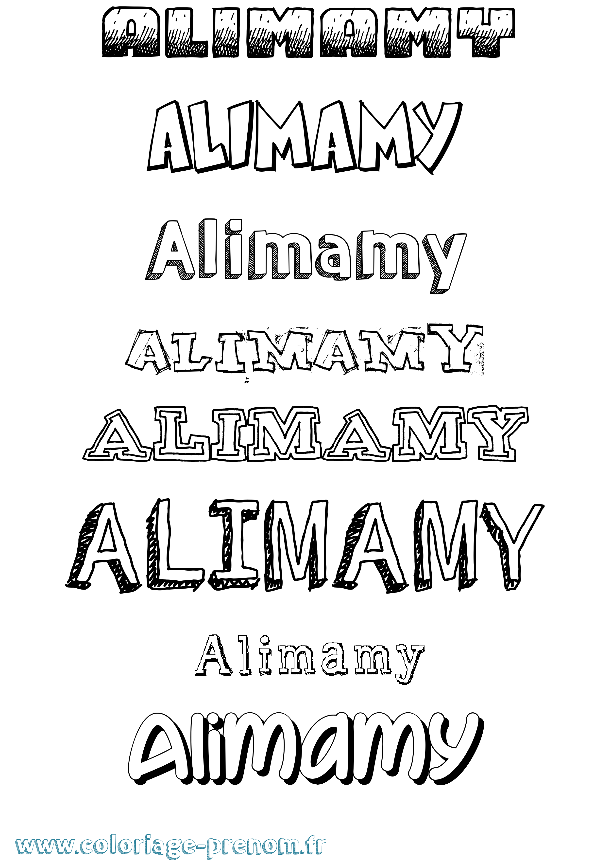 Coloriage prénom Alimamy Dessiné