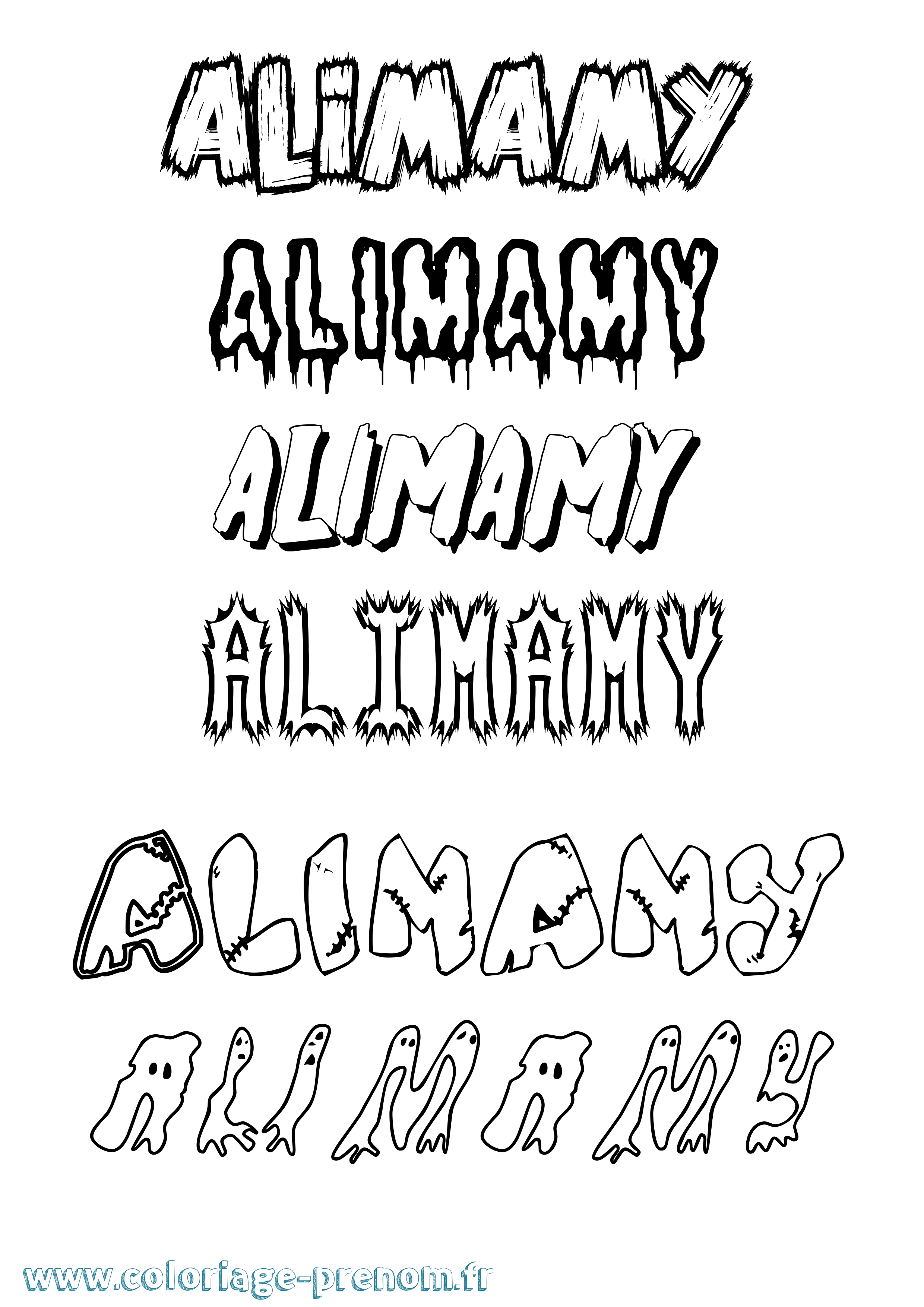 Coloriage prénom Alimamy Frisson