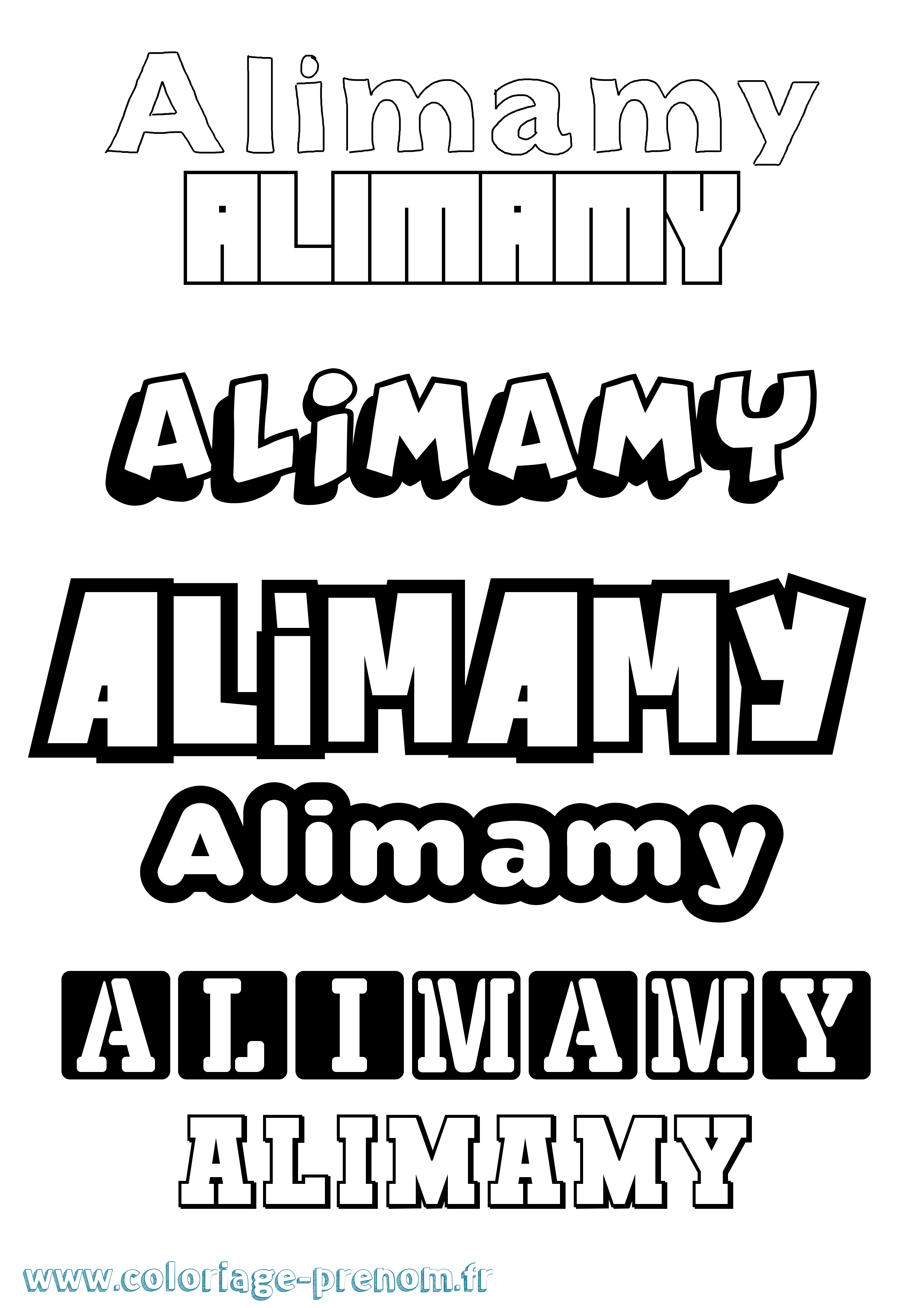Coloriage prénom Alimamy Simple