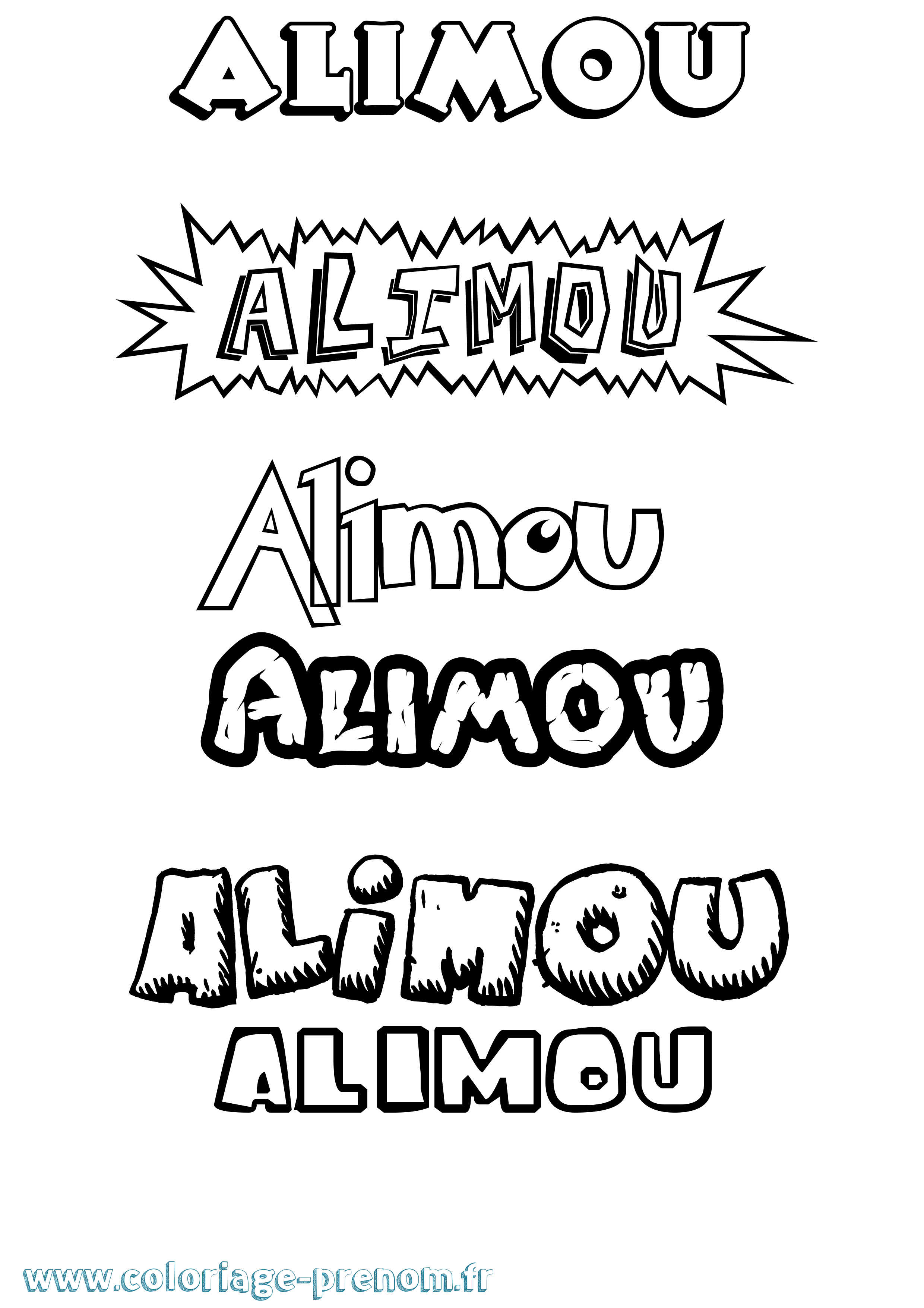 Coloriage prénom Alimou Dessin Animé