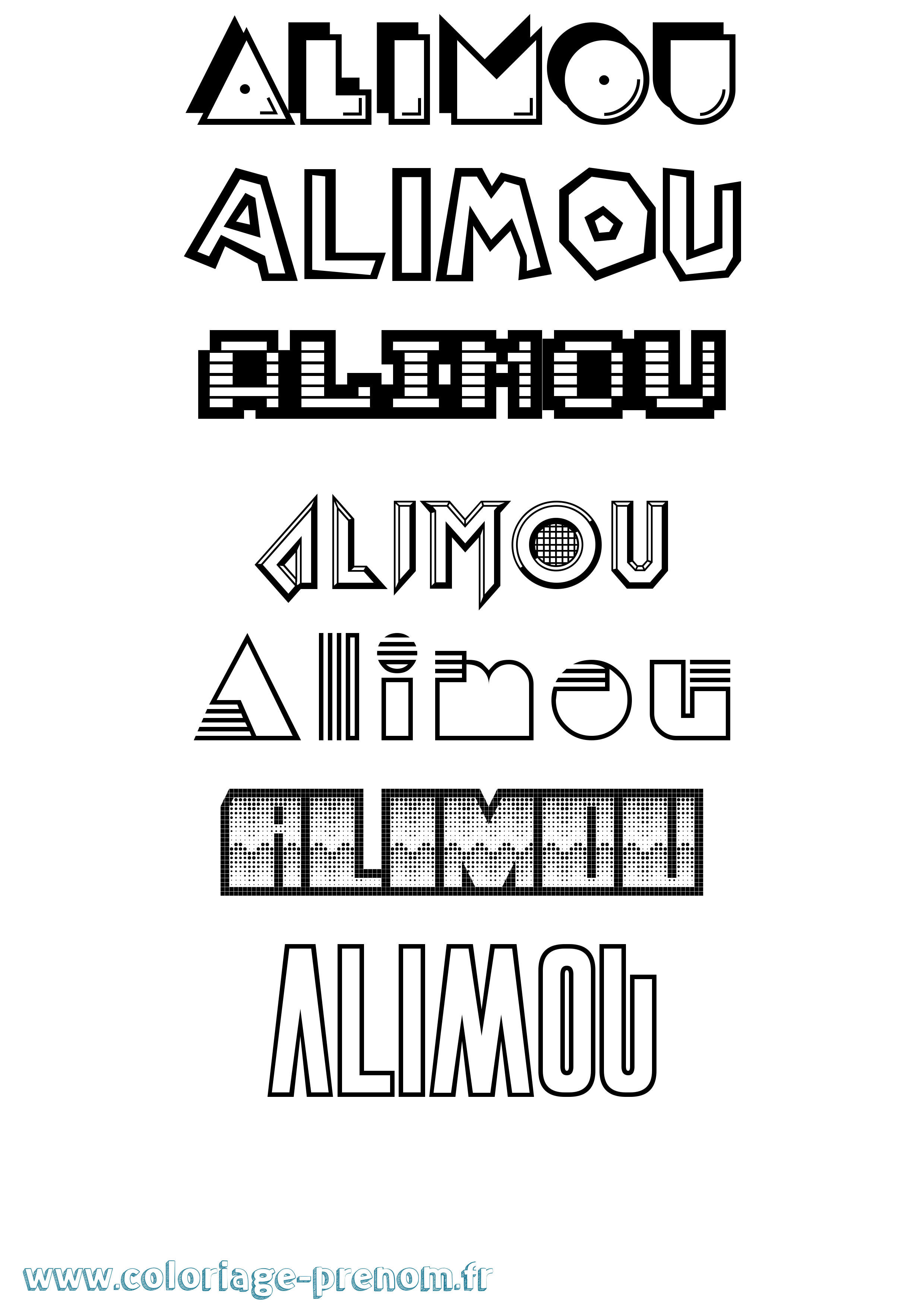 Coloriage Alimou Jeux Vidéos Coloriage prénom Alimou Jeux Vidéos
