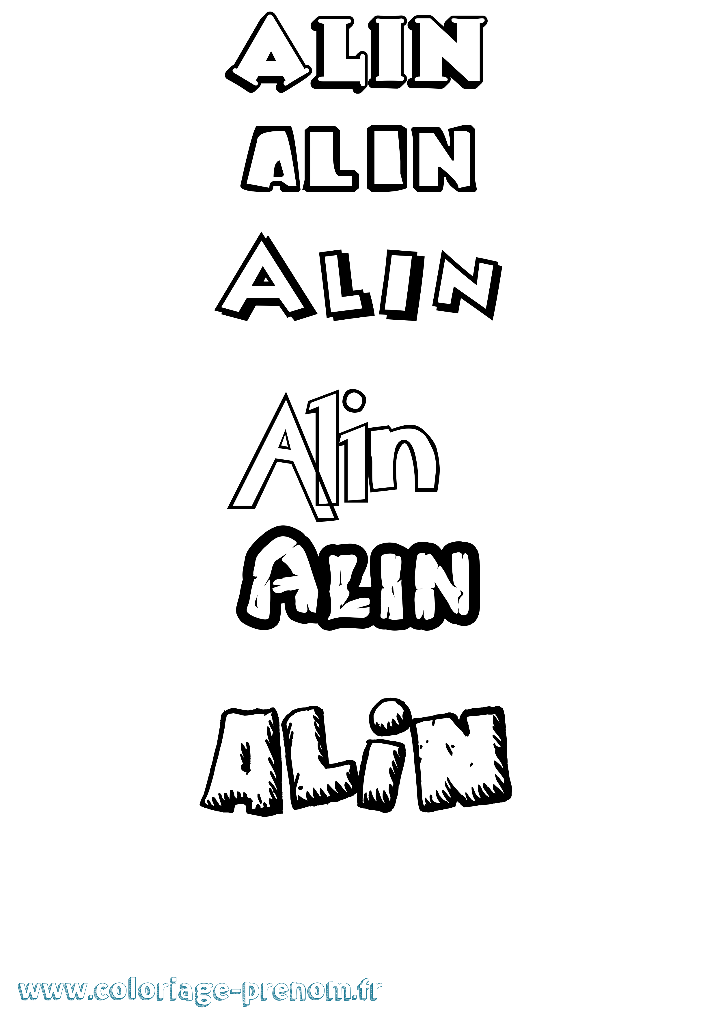 Coloriage Alin Dessin Animé Coloriage prénom Alin Dessin Animé