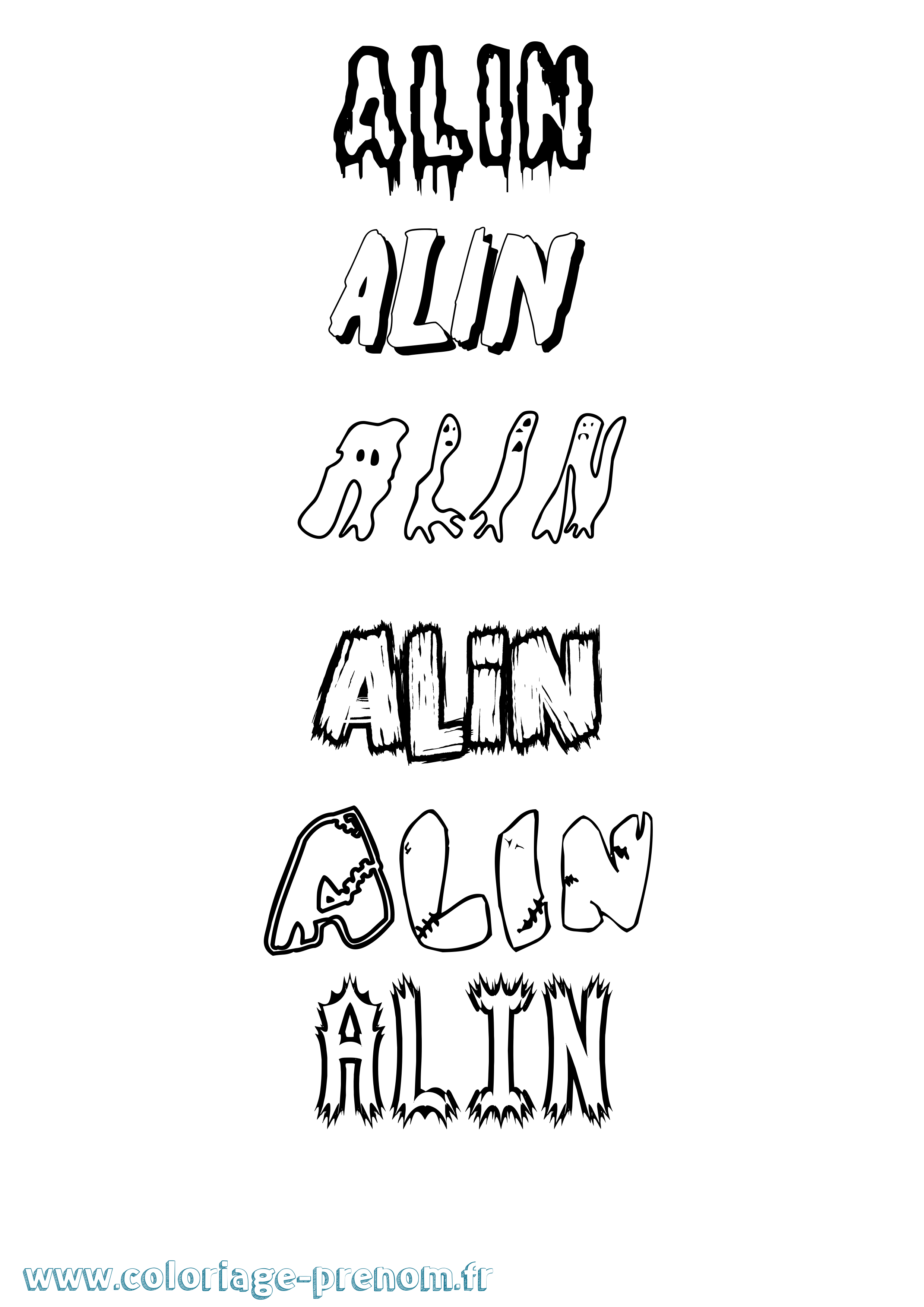 Coloriage Alin Frisson Coloriage prénom Alin Frisson