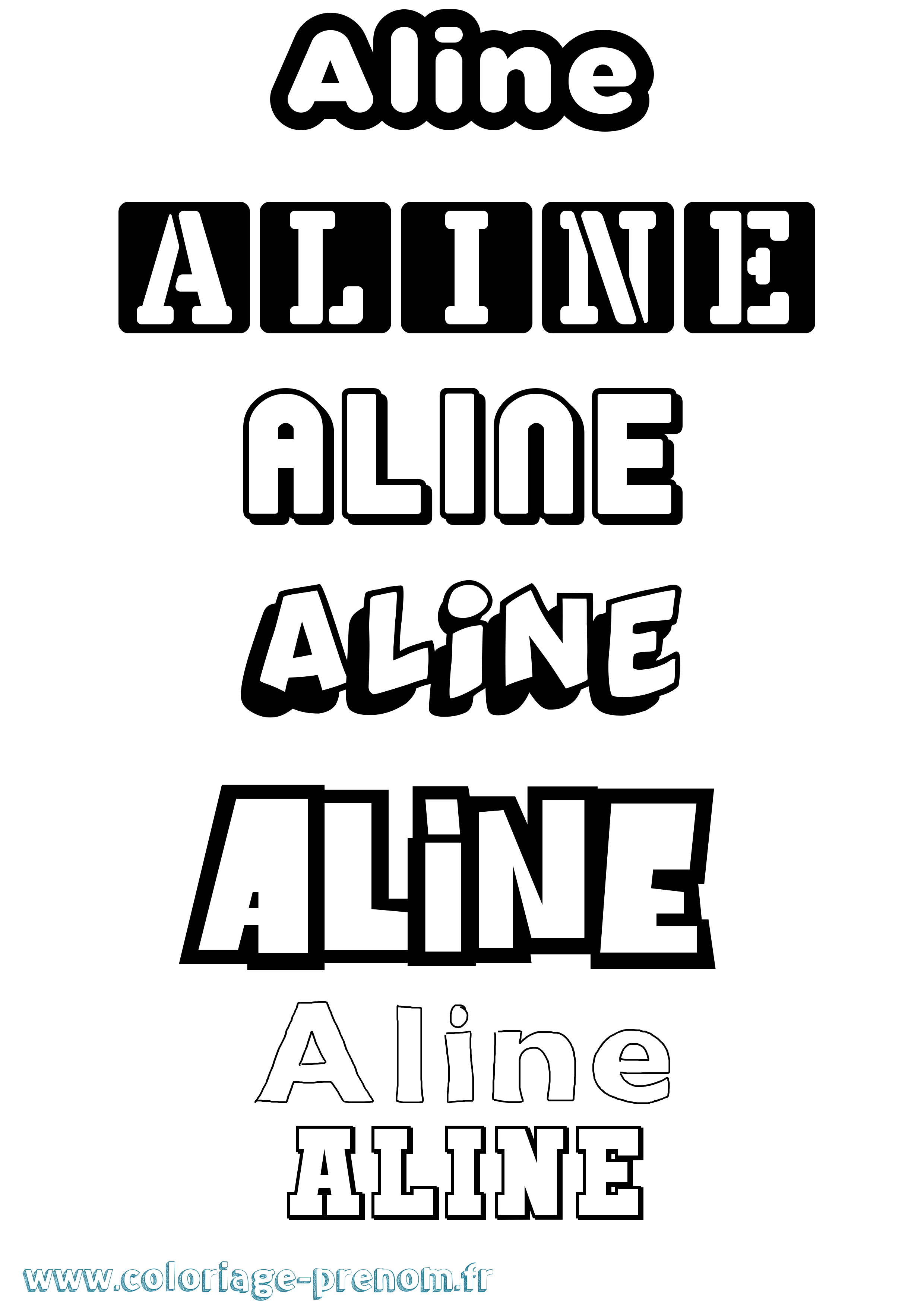 Coloriage prénom Aline