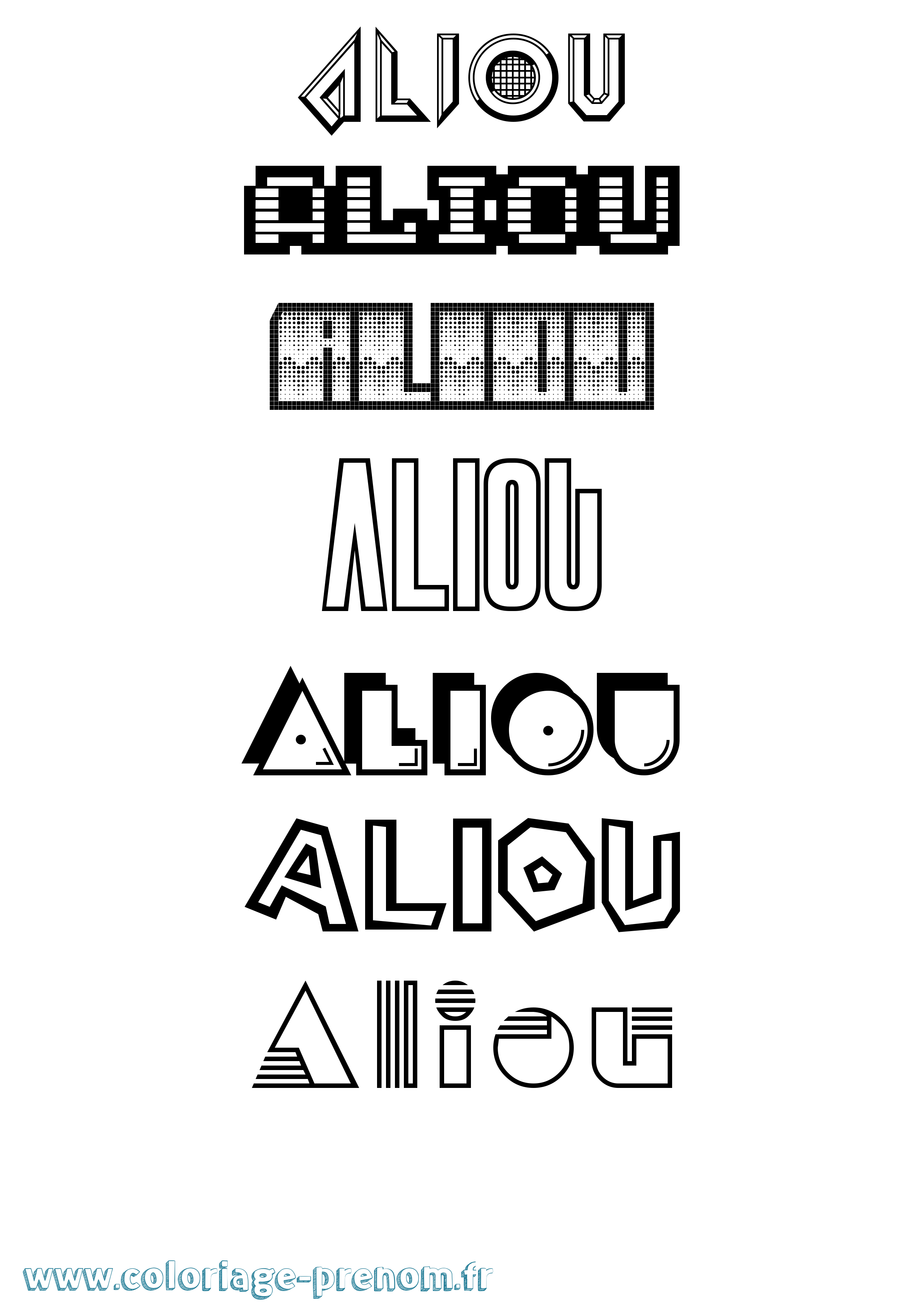 Coloriage prénom Aliou