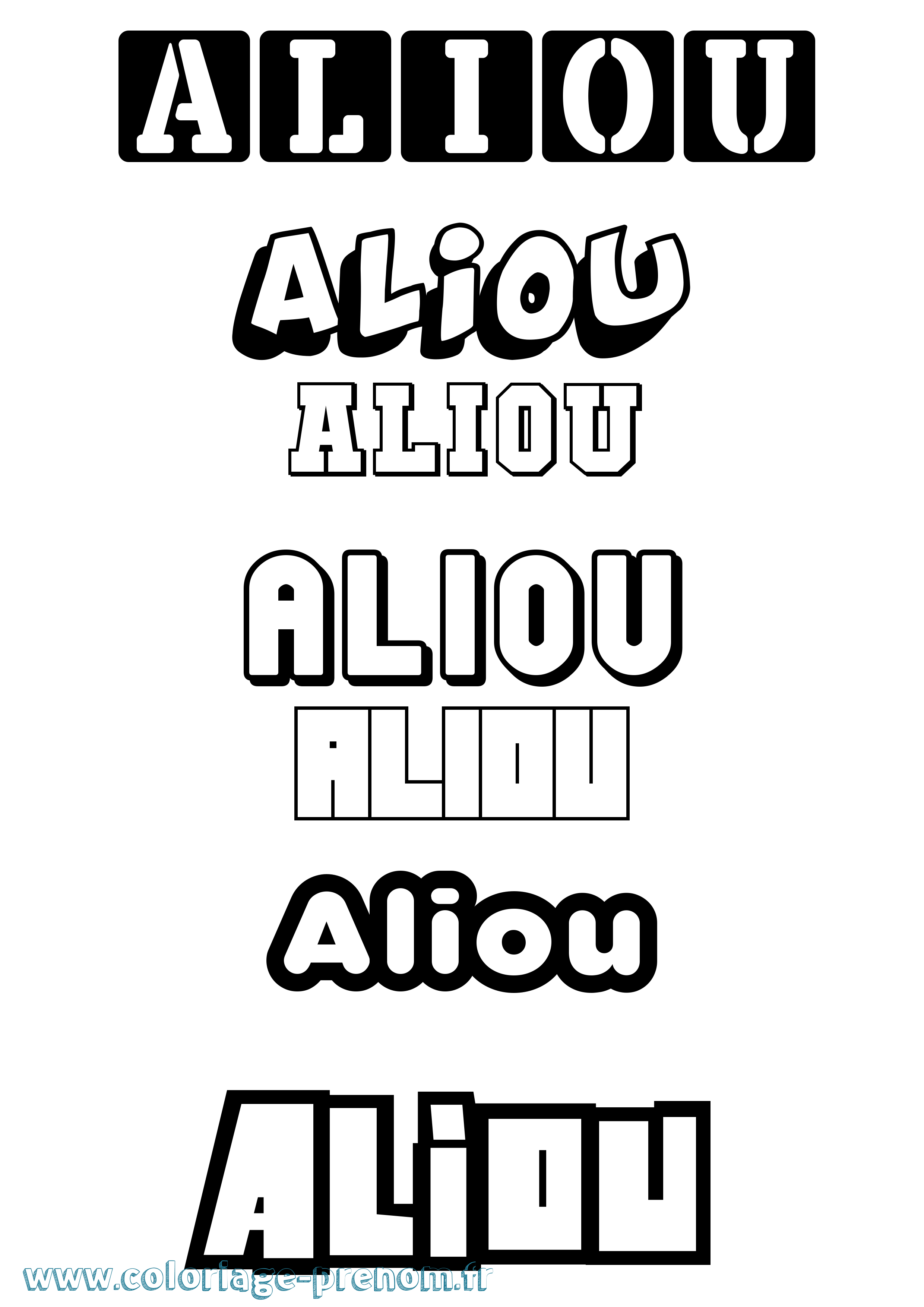 Coloriage prénom Aliou