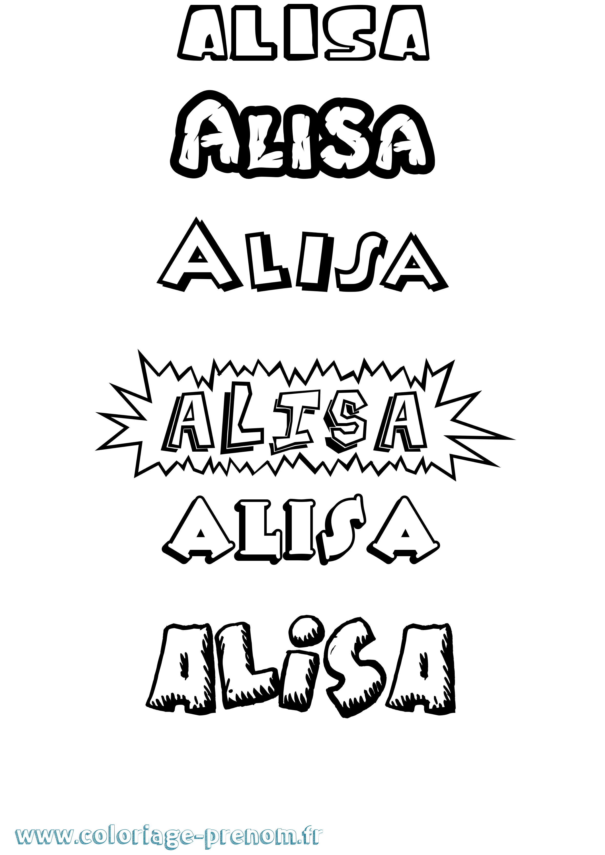 Coloriage prénom Alisa Dessin Animé