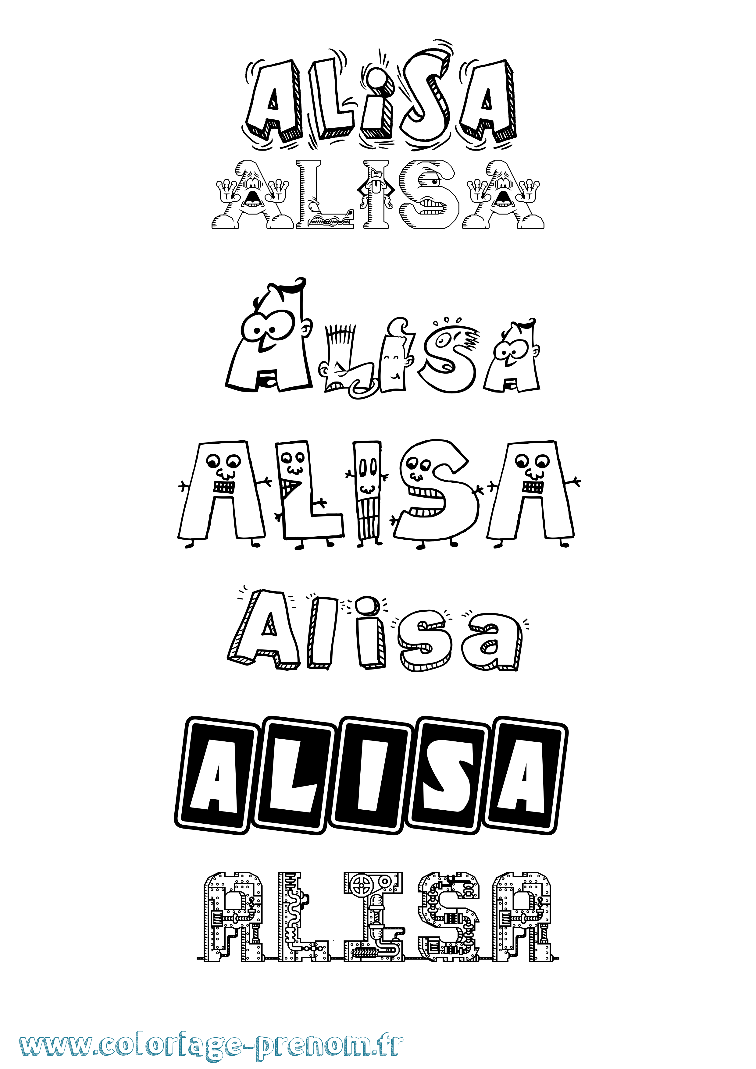 Coloriage Alisa Fun Coloriage prénom Alisa Fun
