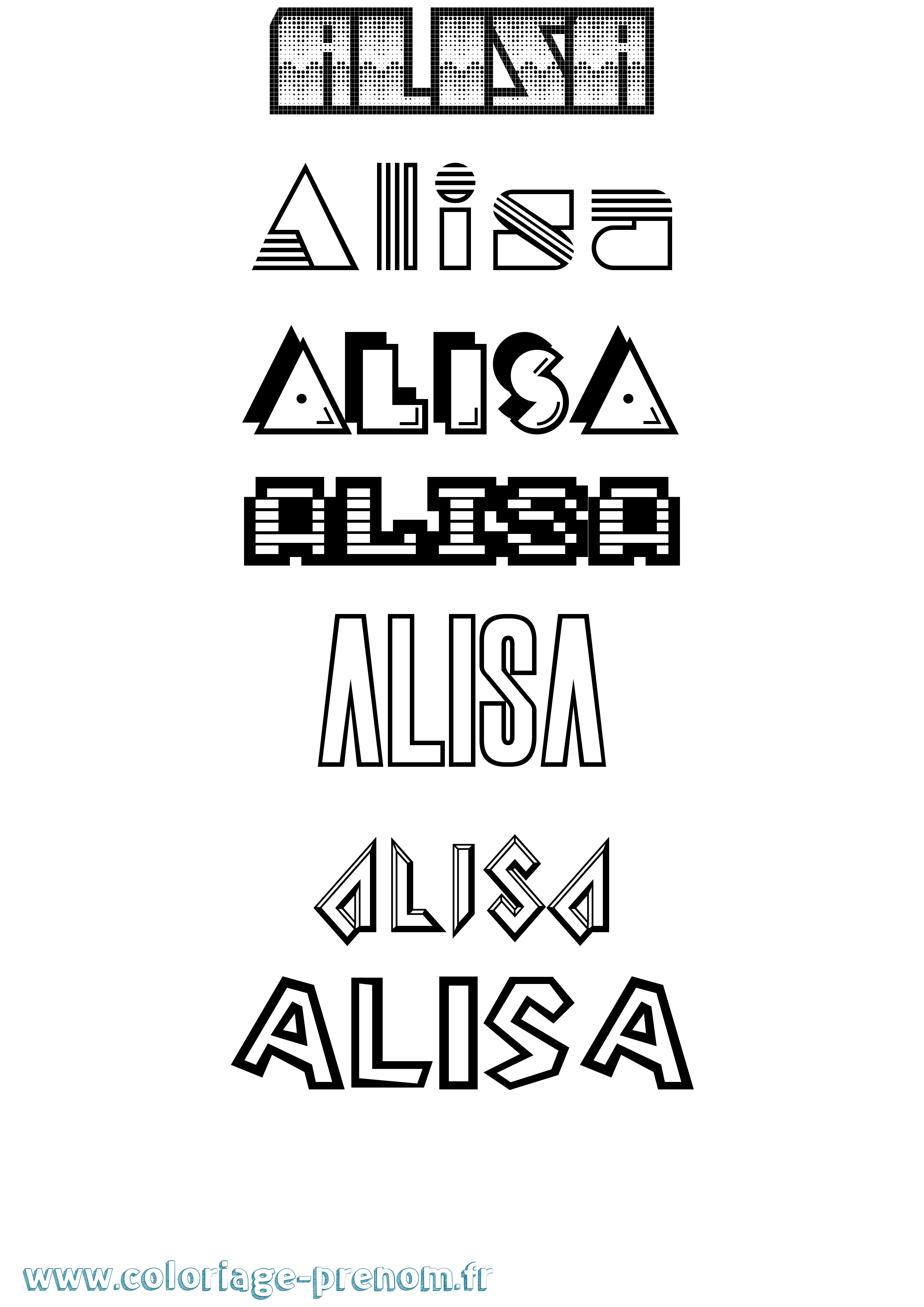 Coloriage Alisa Jeux Vidéos Coloriage prénom Alisa Jeux Vidéos
