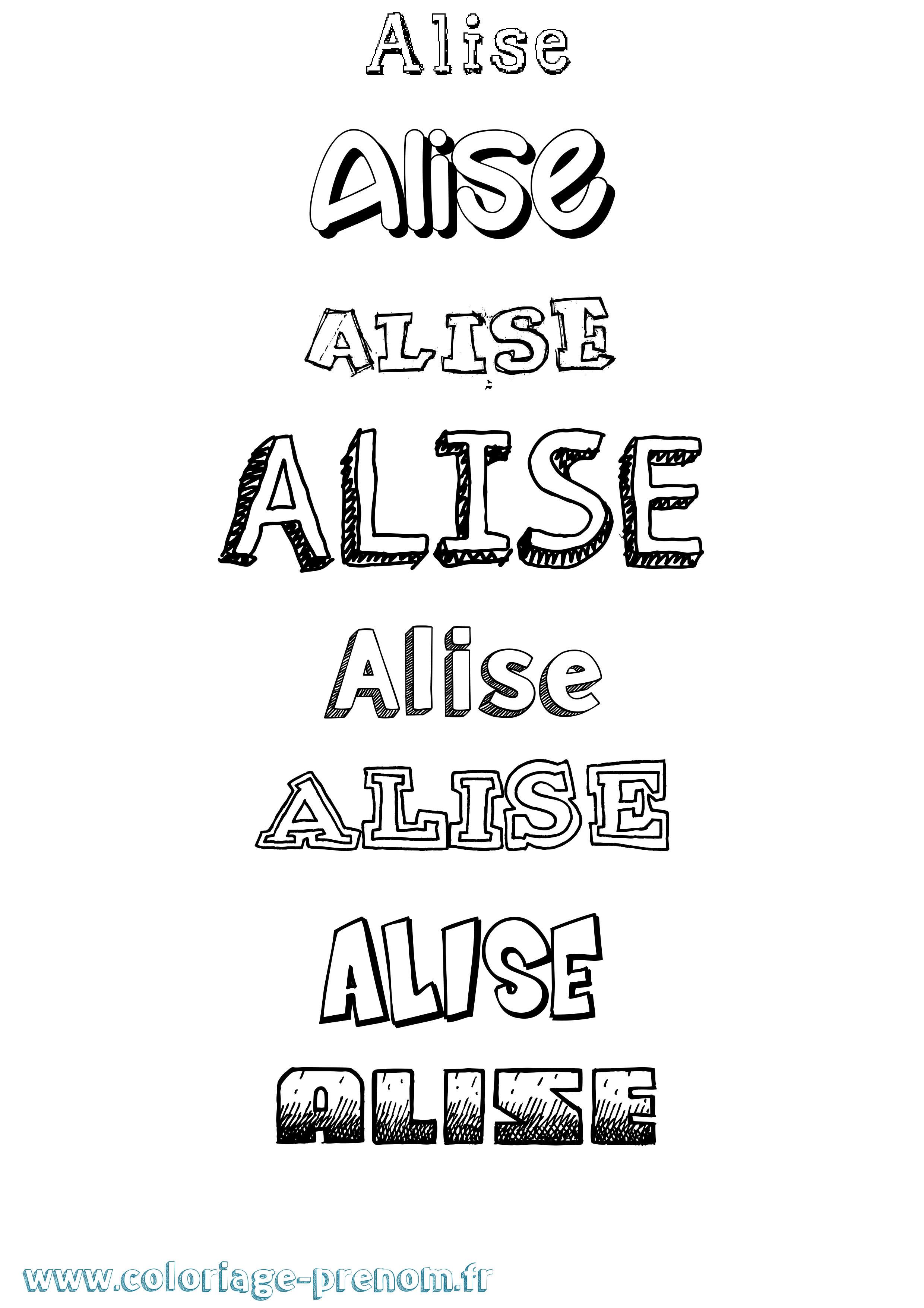 Coloriage prénom Alise Dessiné