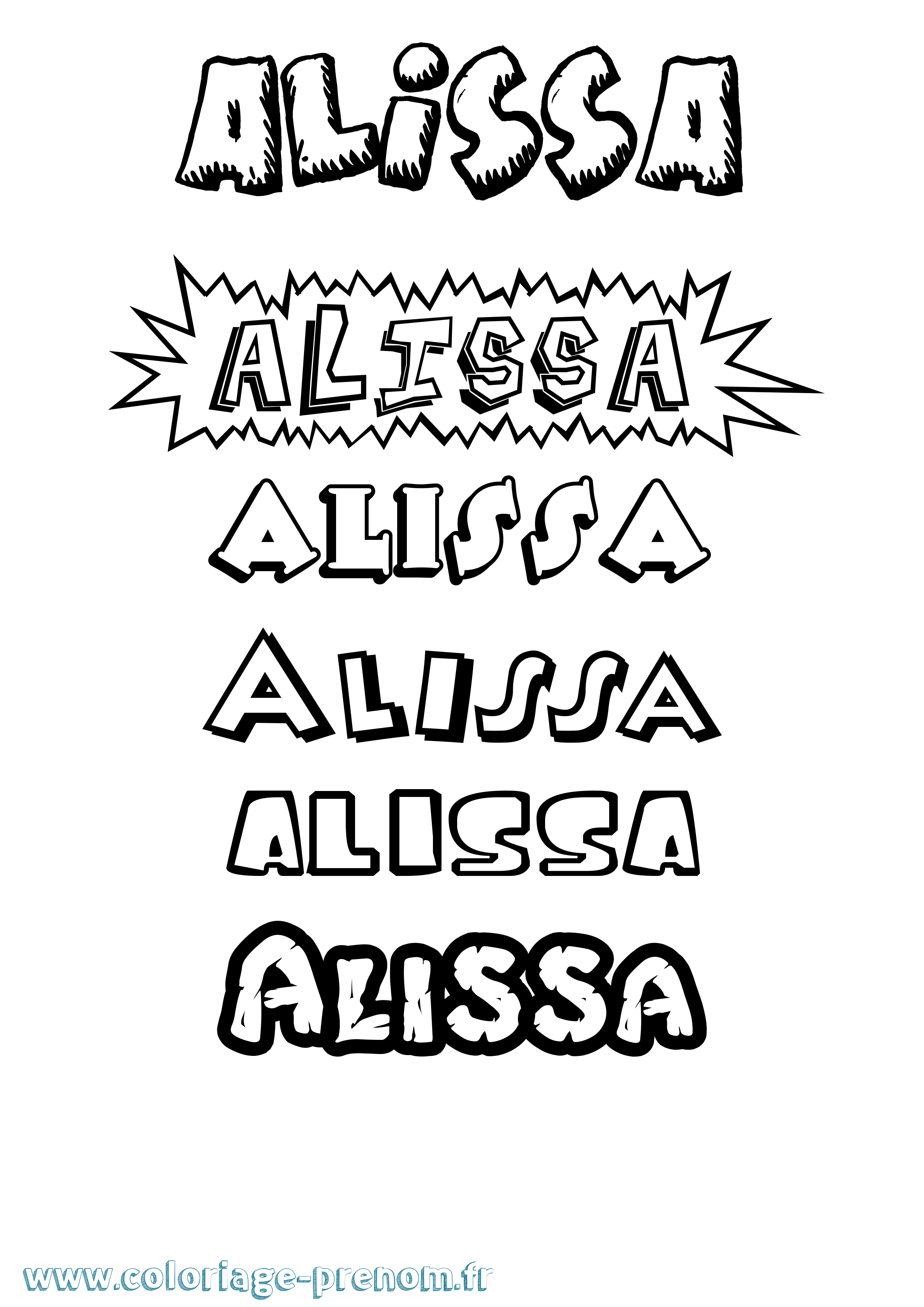 Coloriage Alissa Dessin Animé Coloriage prénom Alissa Dessin Animé