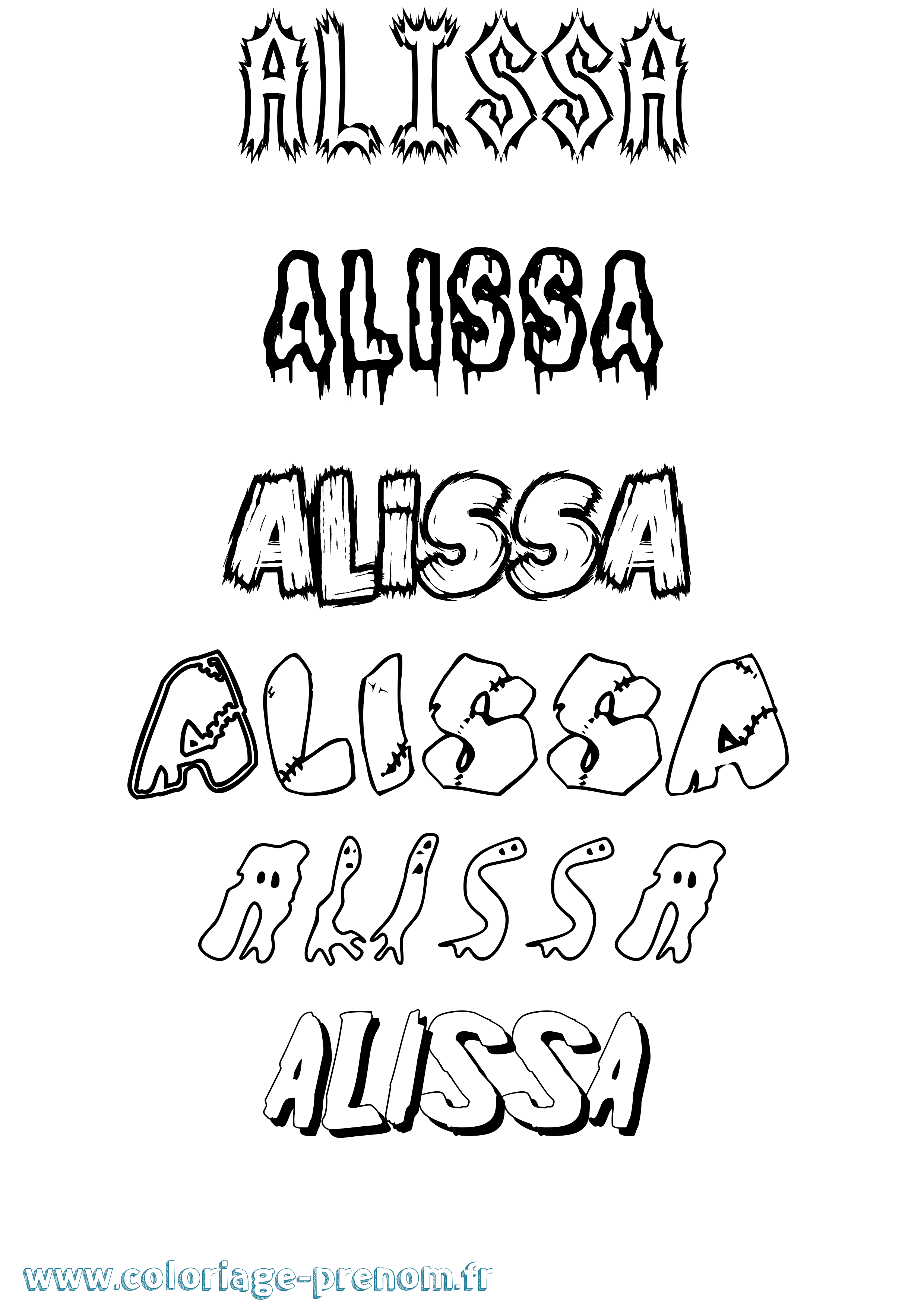 Coloriage Alissa Frisson Coloriage prénom Alissa Frisson