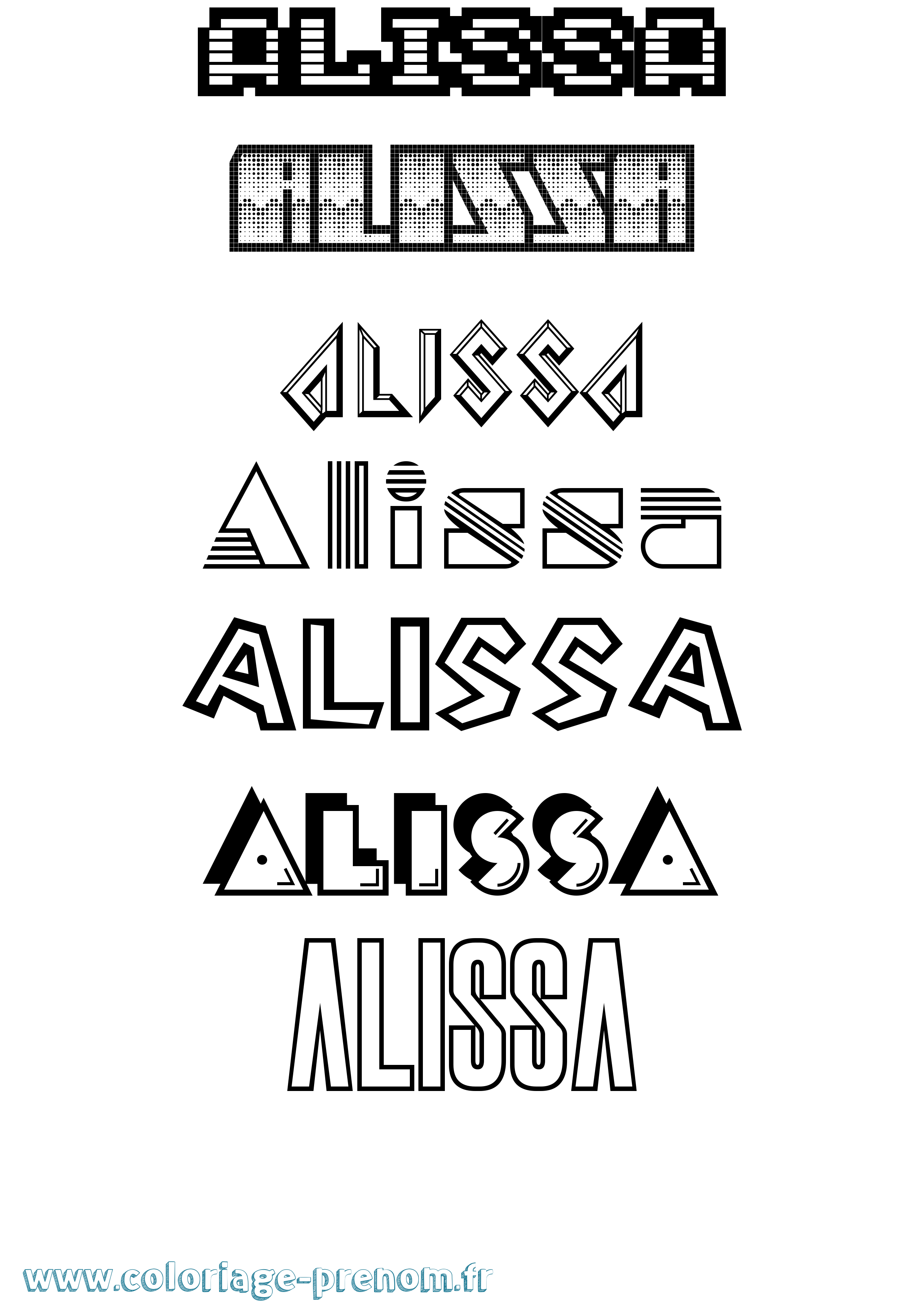 Coloriage Alissa Jeux Vidéos Coloriage prénom Alissa Jeux Vidéos
