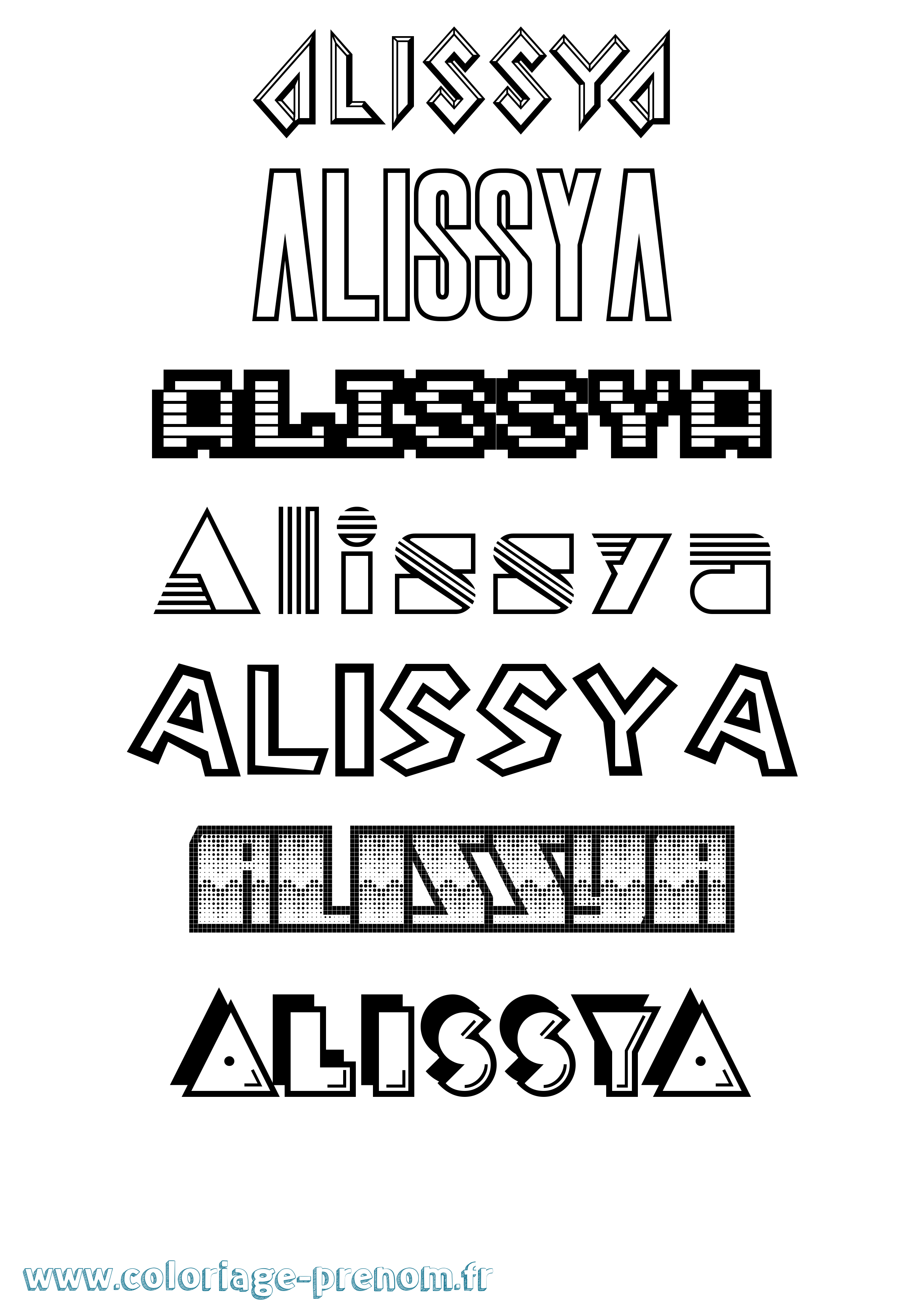 Coloriage prénom Alissya Jeux Vidéos