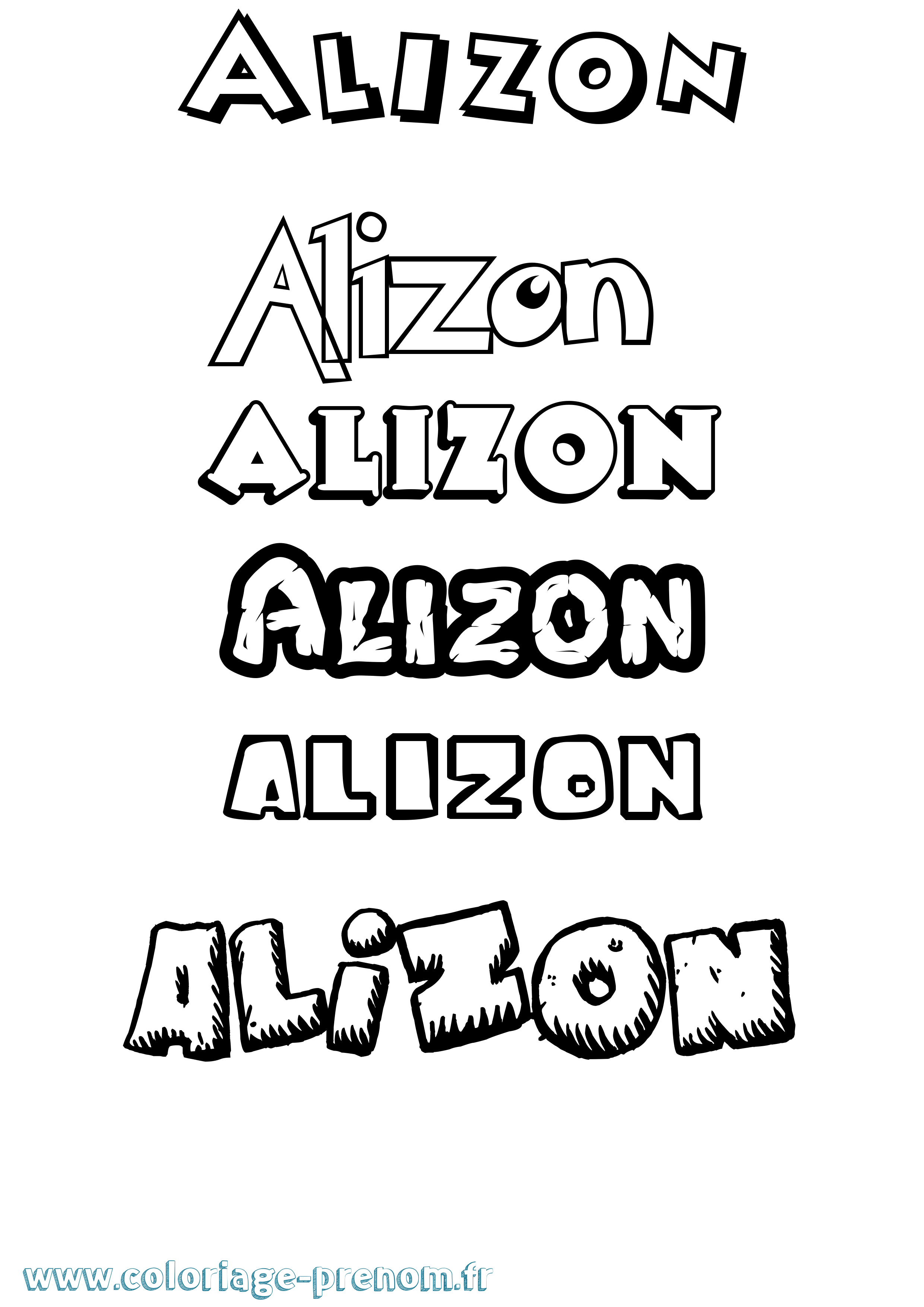 Coloriage prénom Alizon Dessin Animé