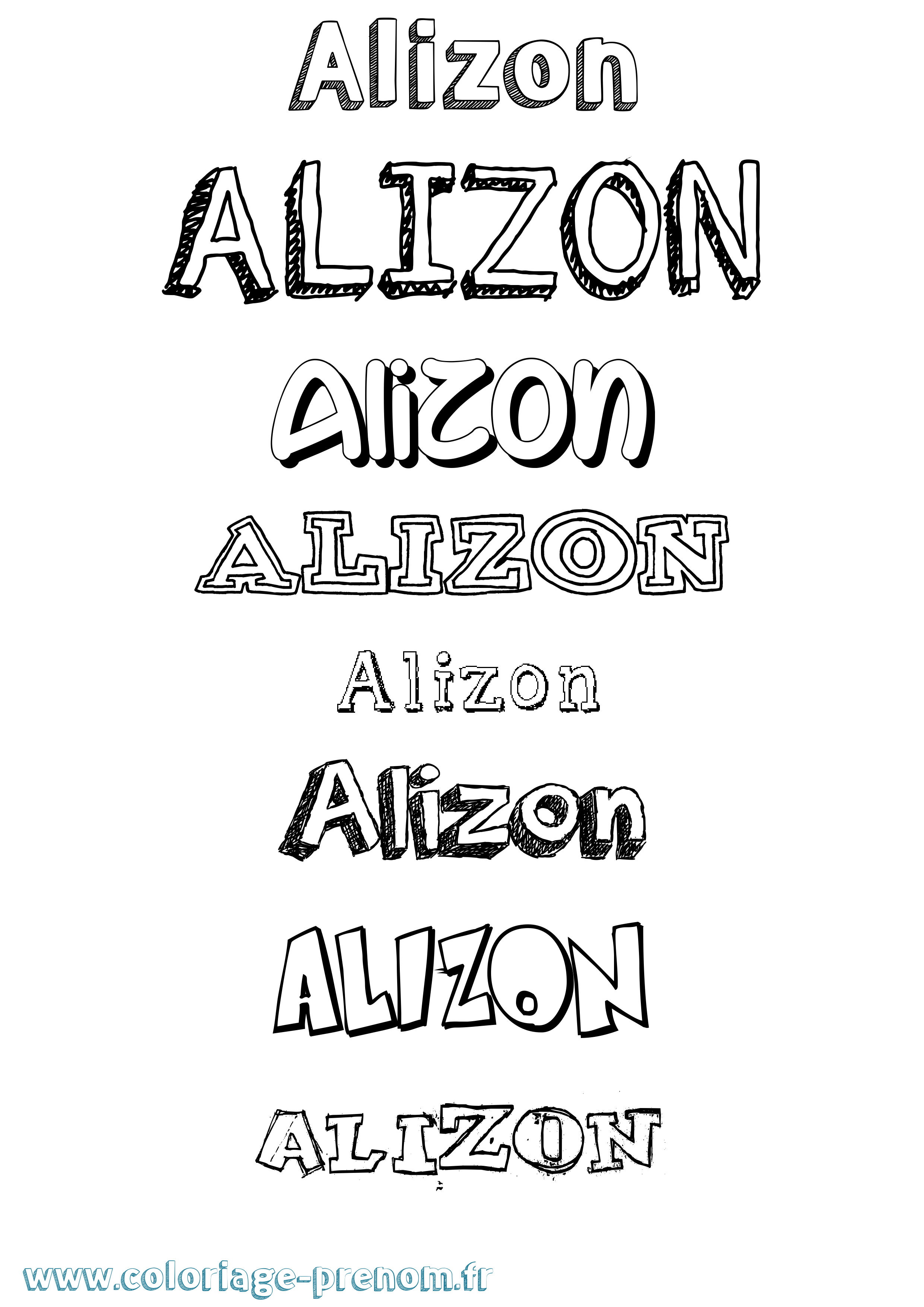Coloriage prénom Alizon Dessiné