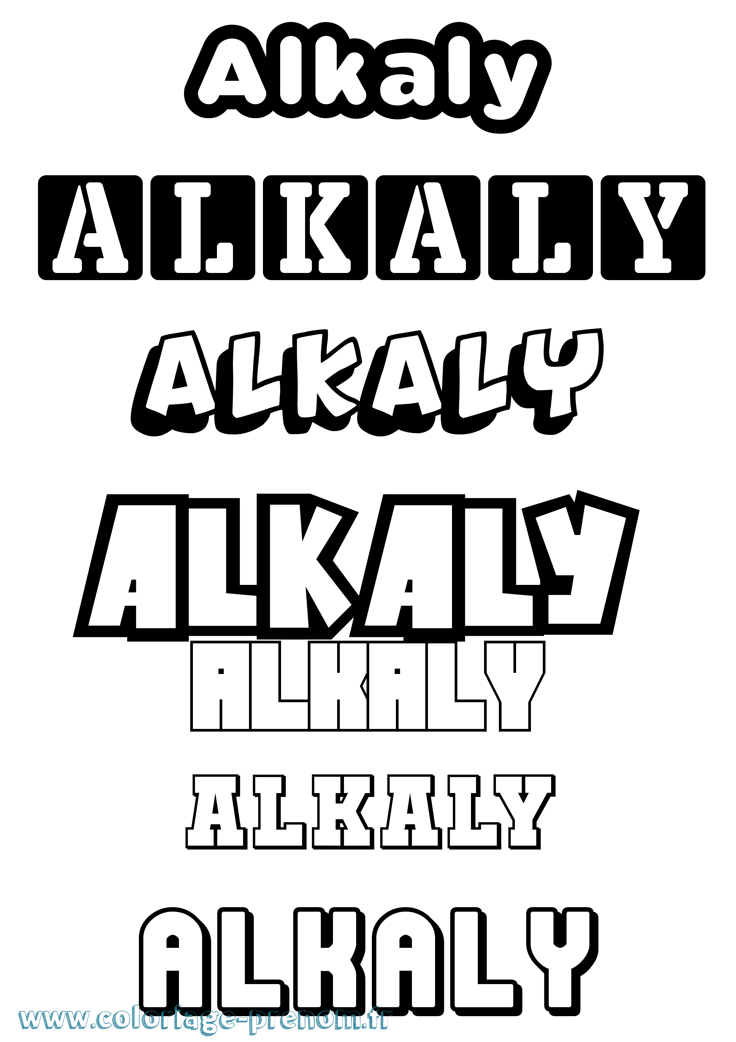 Coloriage prénom Alkaly Simple