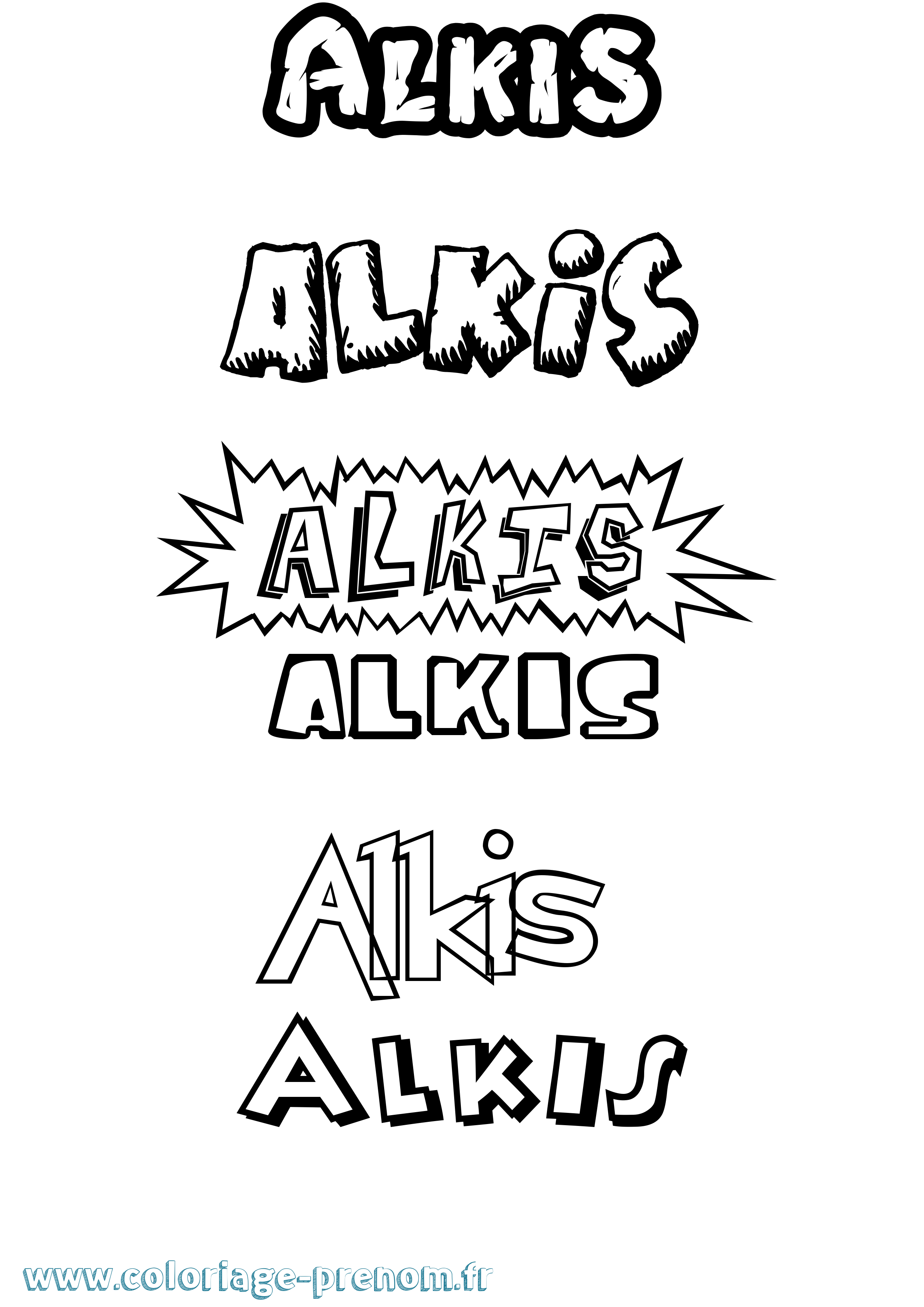Coloriage Alkis Dessin Animé Coloriage prénom Alkis Dessin Animé