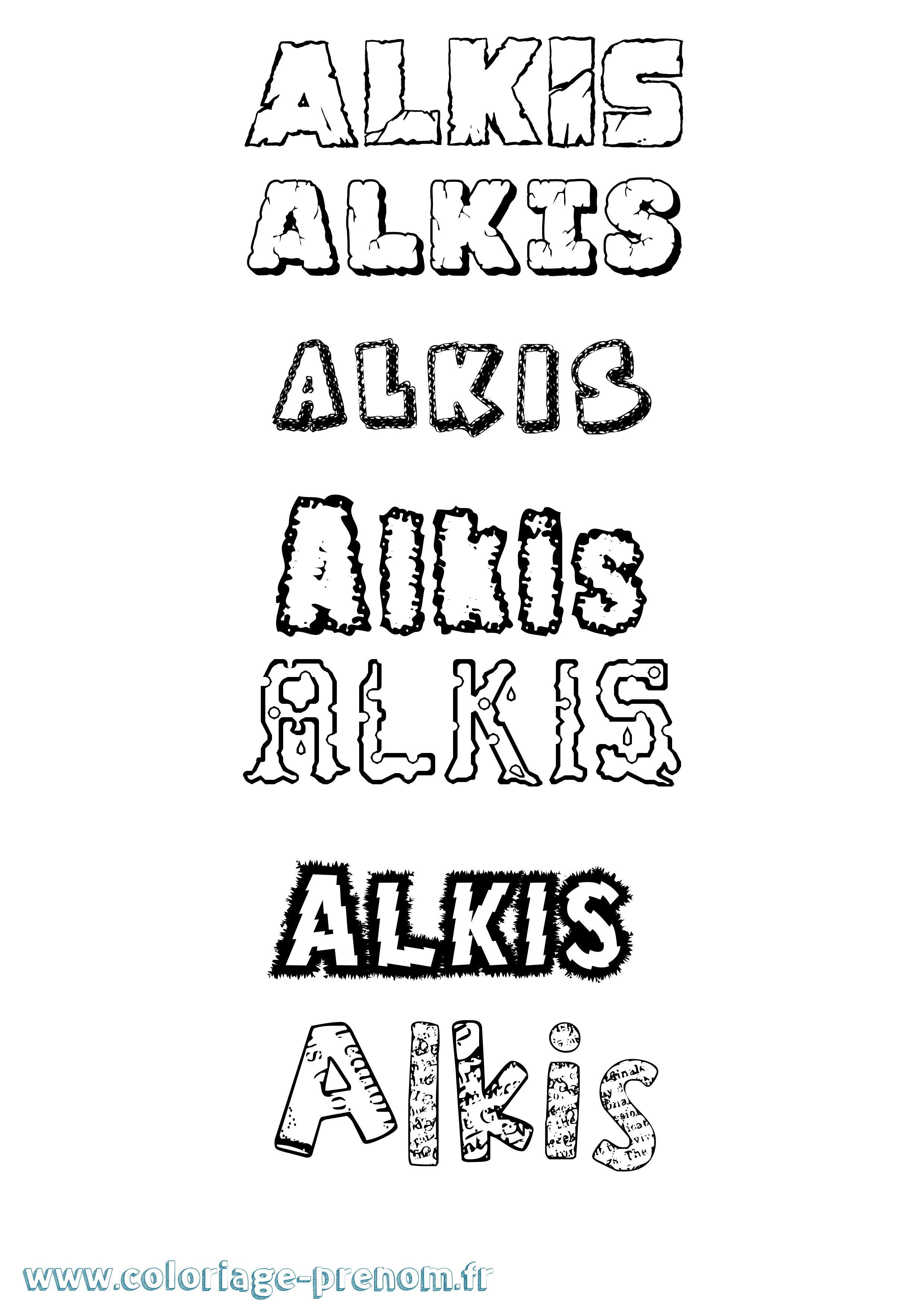 Coloriage Alkis Destructuré Coloriage prénom Alkis Destructuré