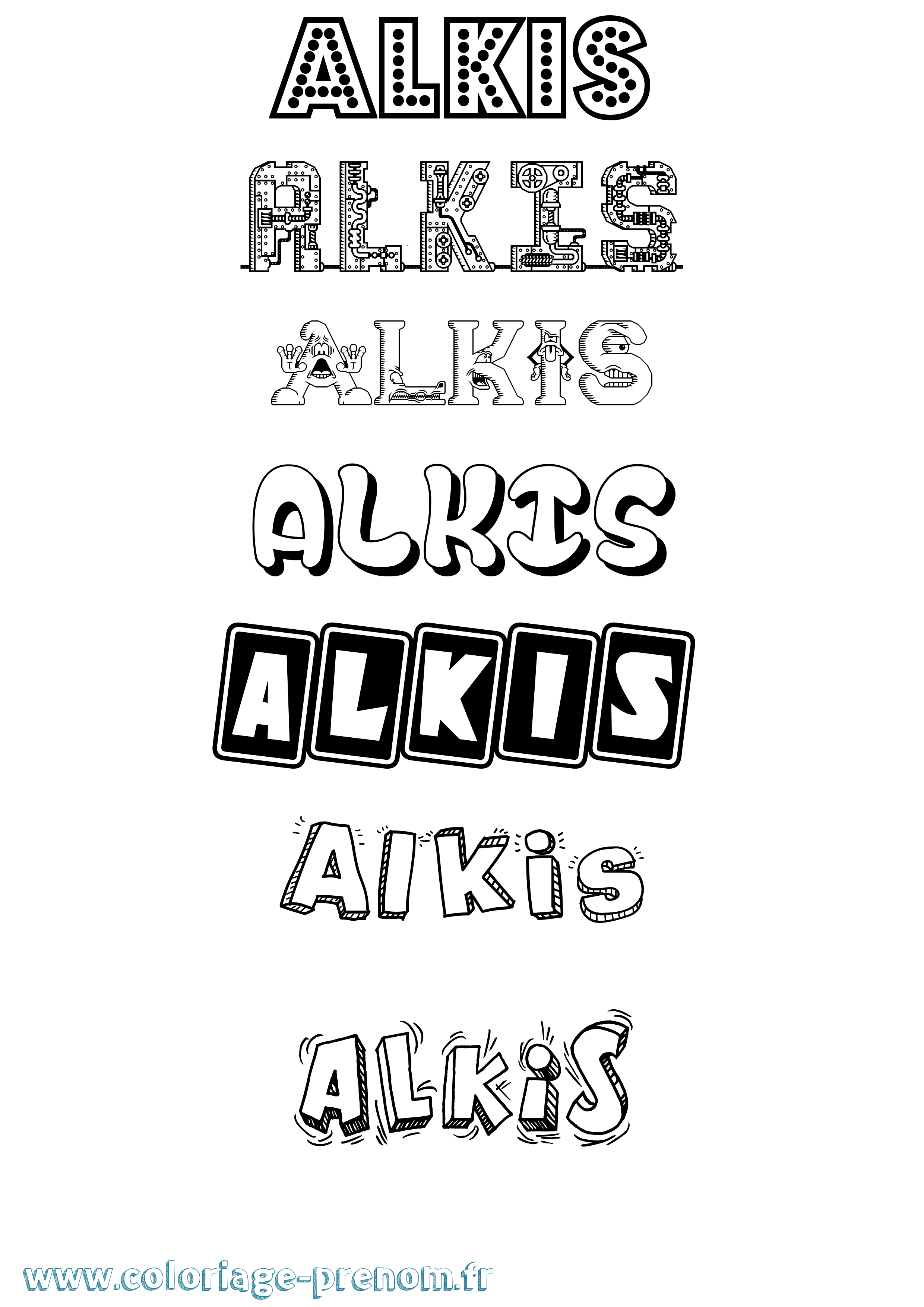 Coloriage Alkis Fun Coloriage prénom Alkis Fun