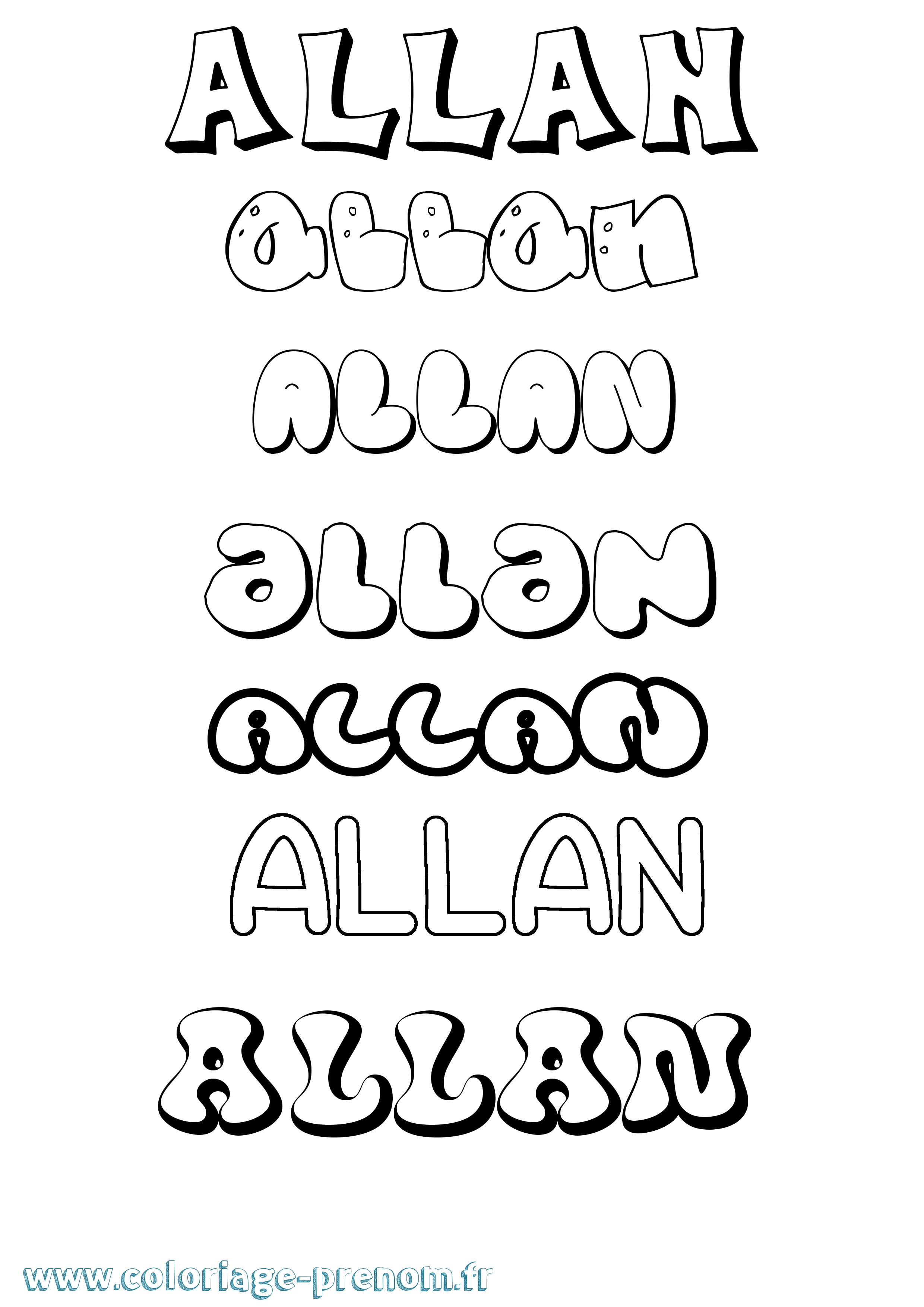 Coloriage Allan Coloriage prénom Allan