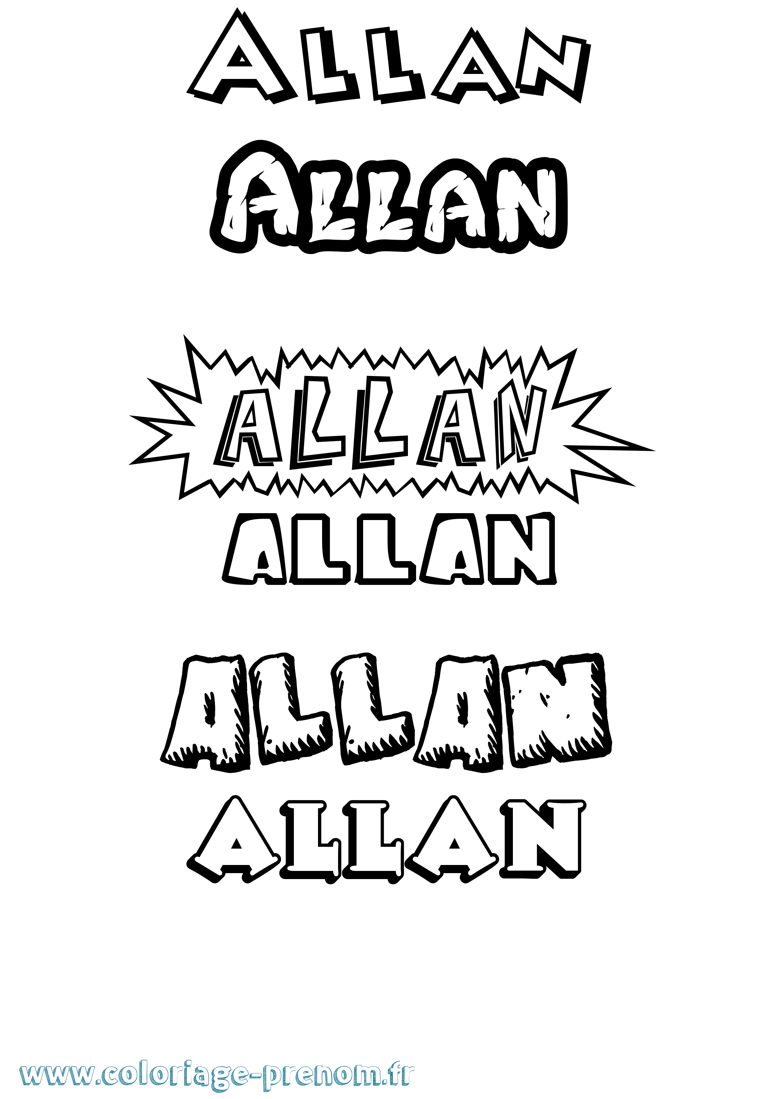 Coloriage prénom Allan Dessin Animé