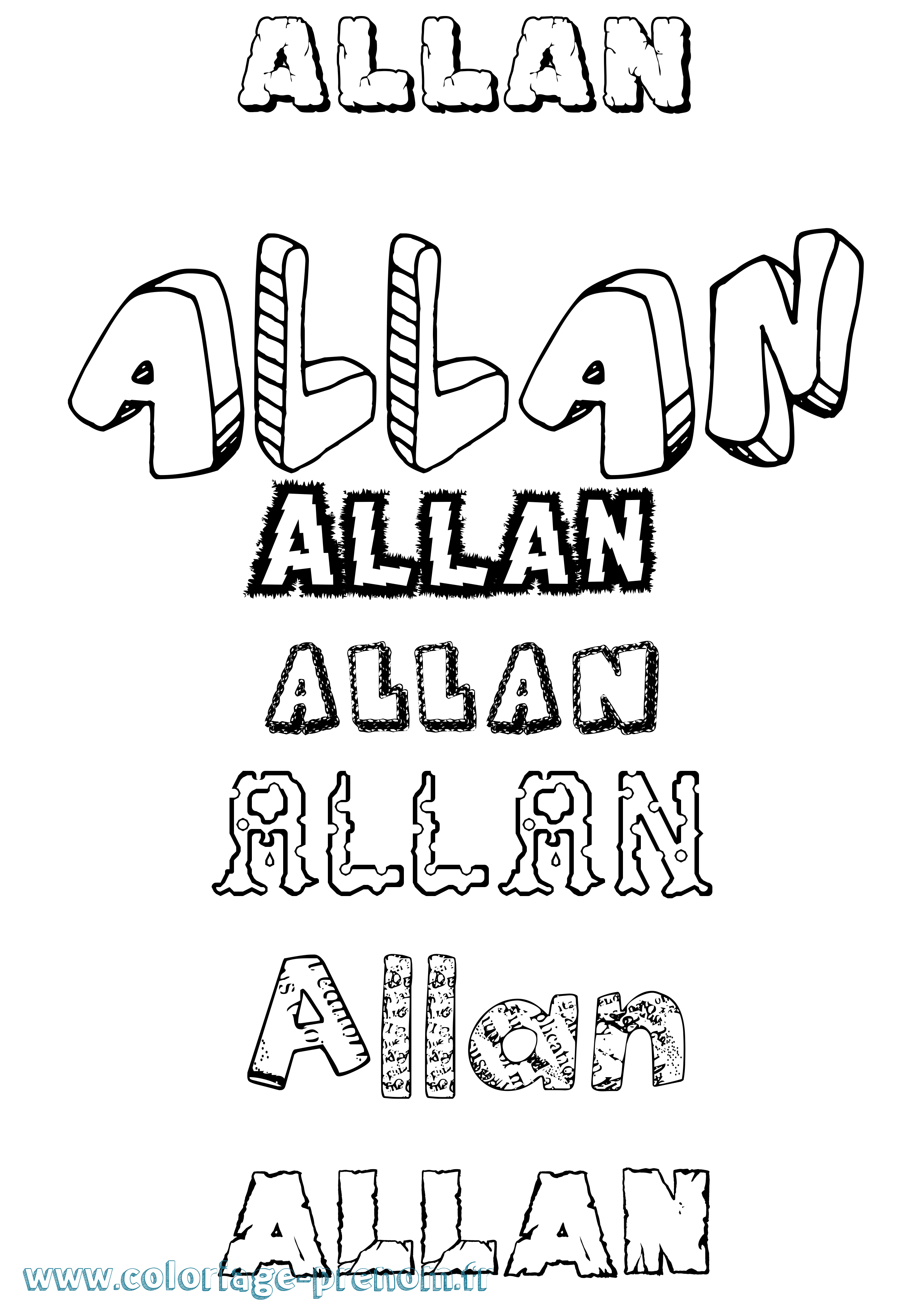 Coloriage Allan Coloriage prénom Allan