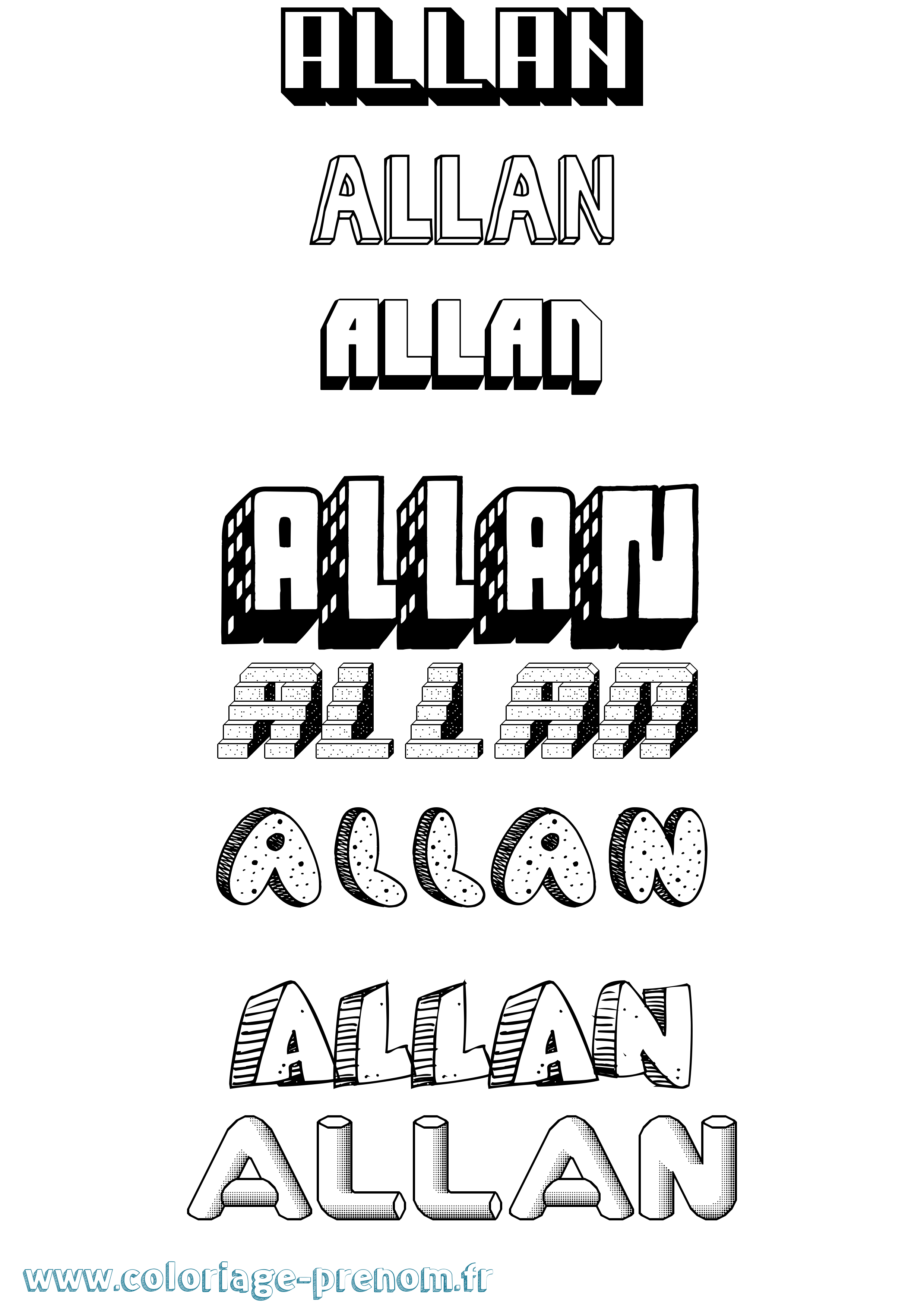 Coloriage Allan Coloriage prénom Allan