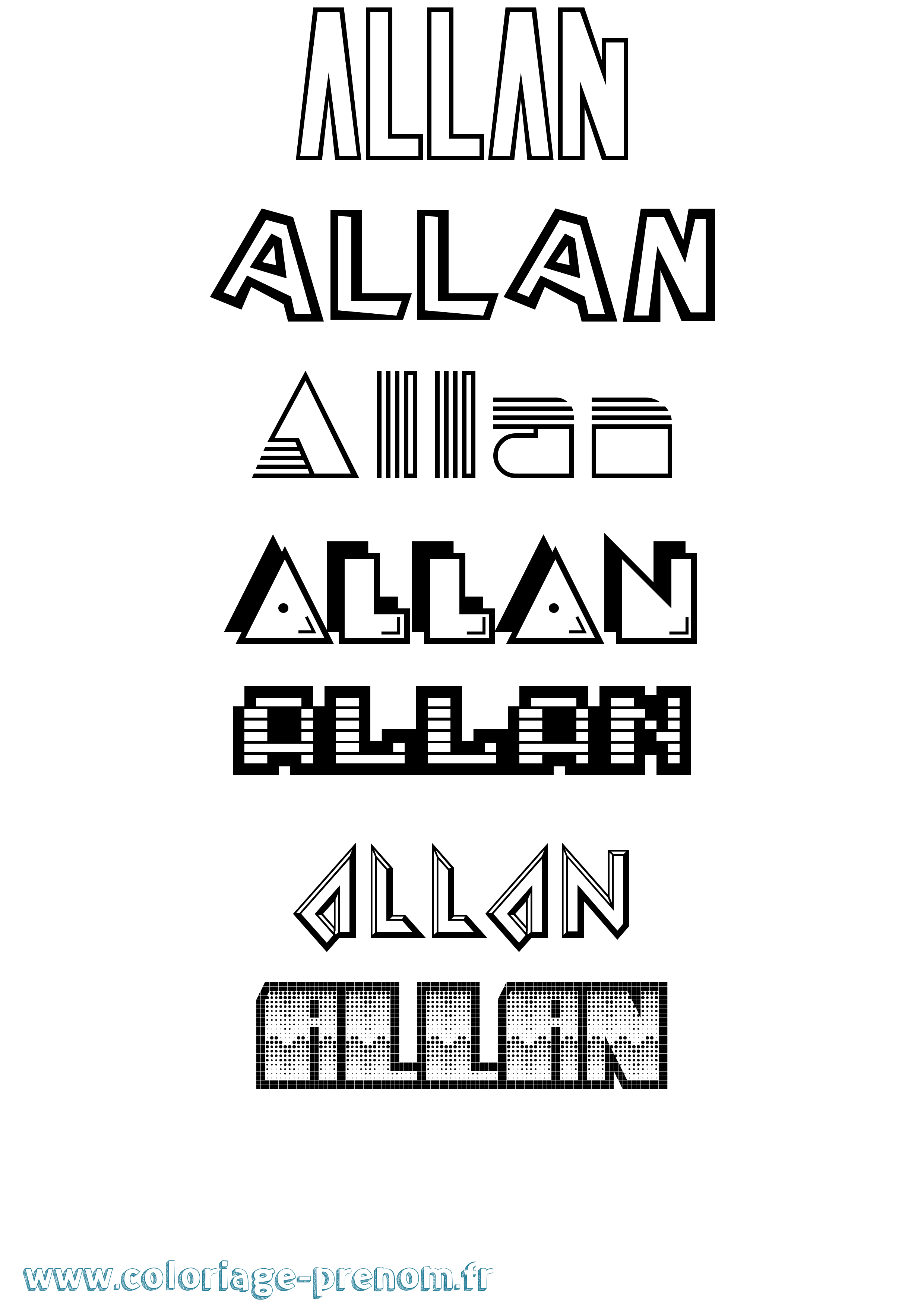 Coloriage Allan Coloriage prénom Allan