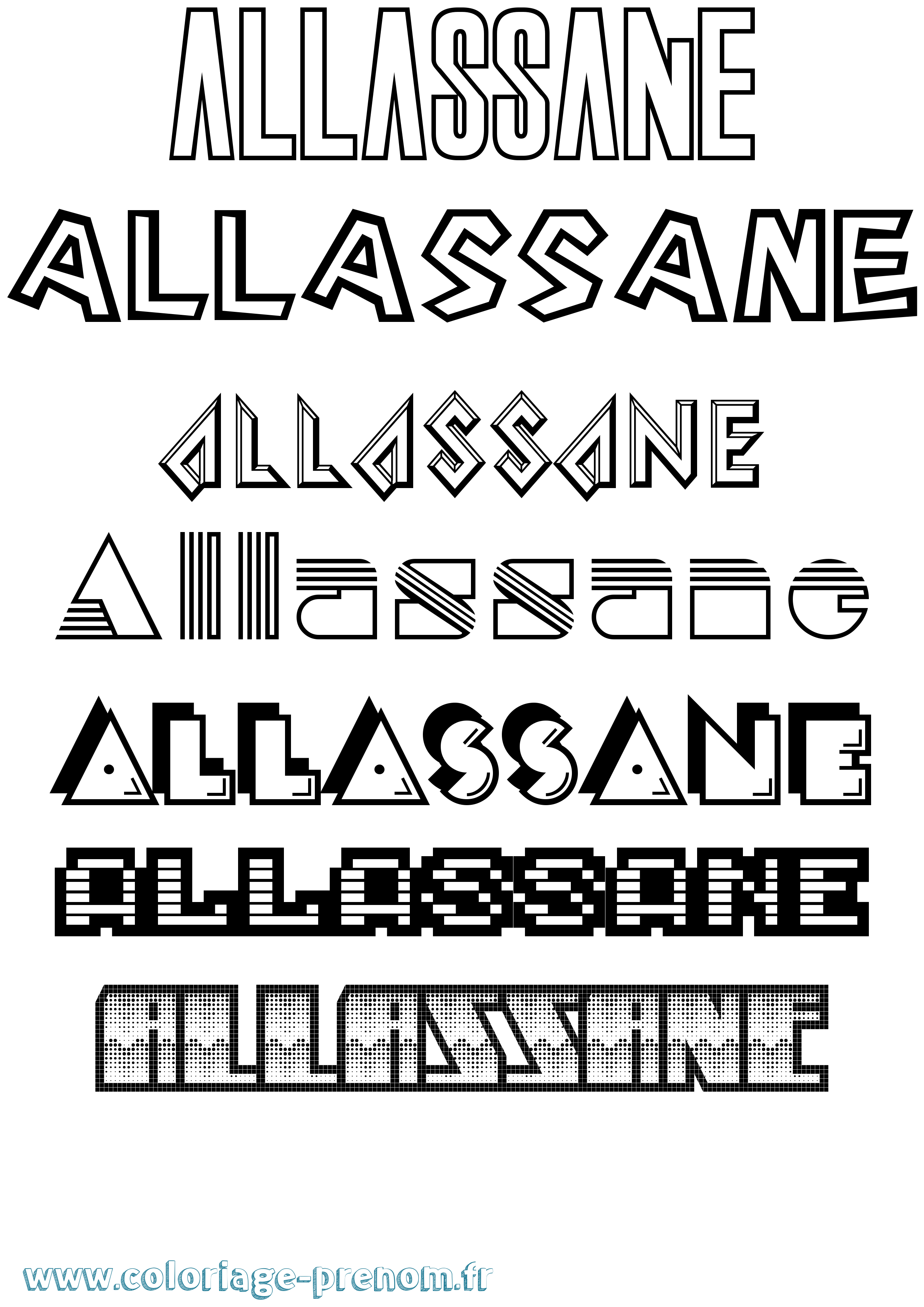 Coloriage prénom Allassane Jeux Vidéos
