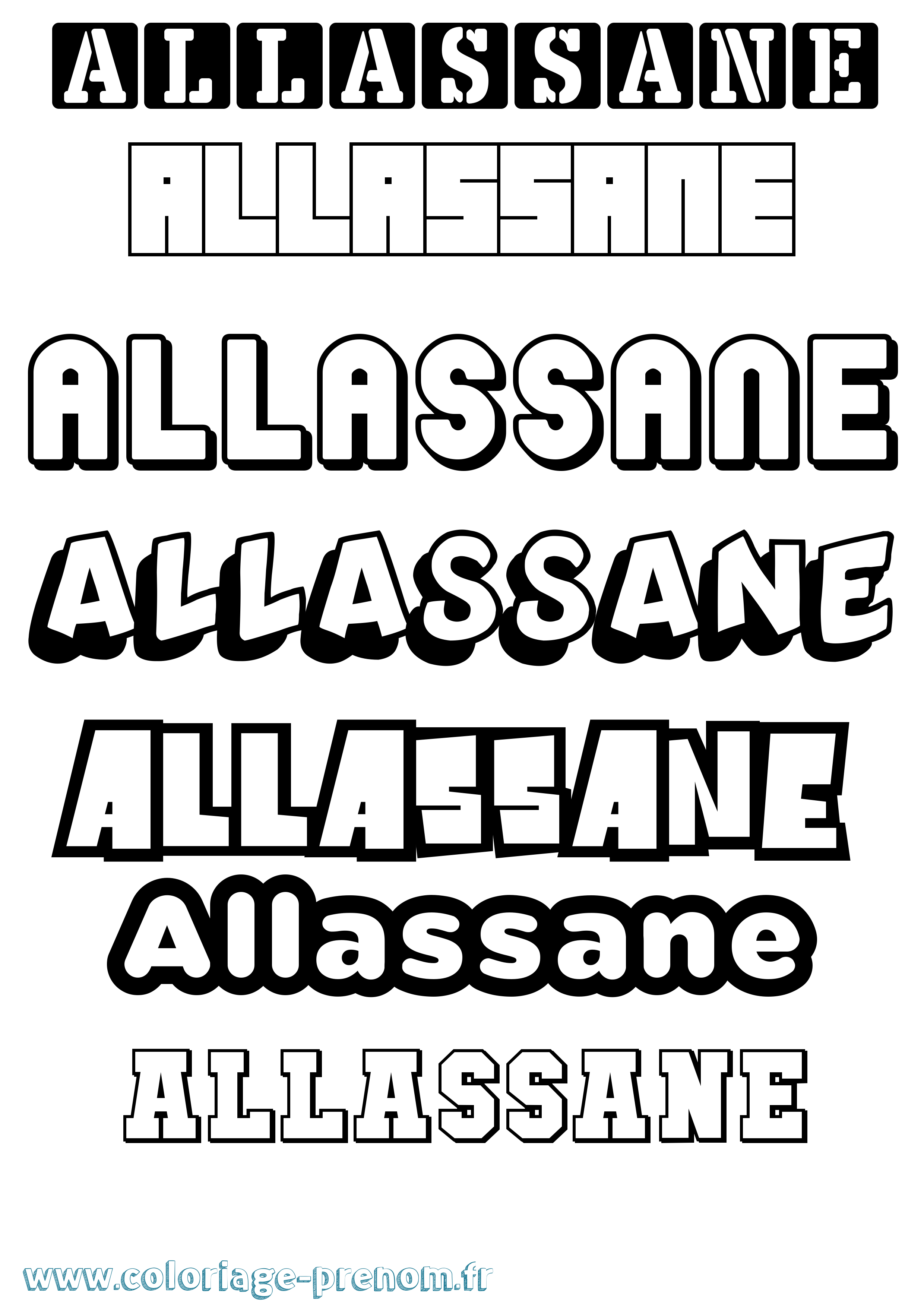 Coloriage prénom Allassane Simple