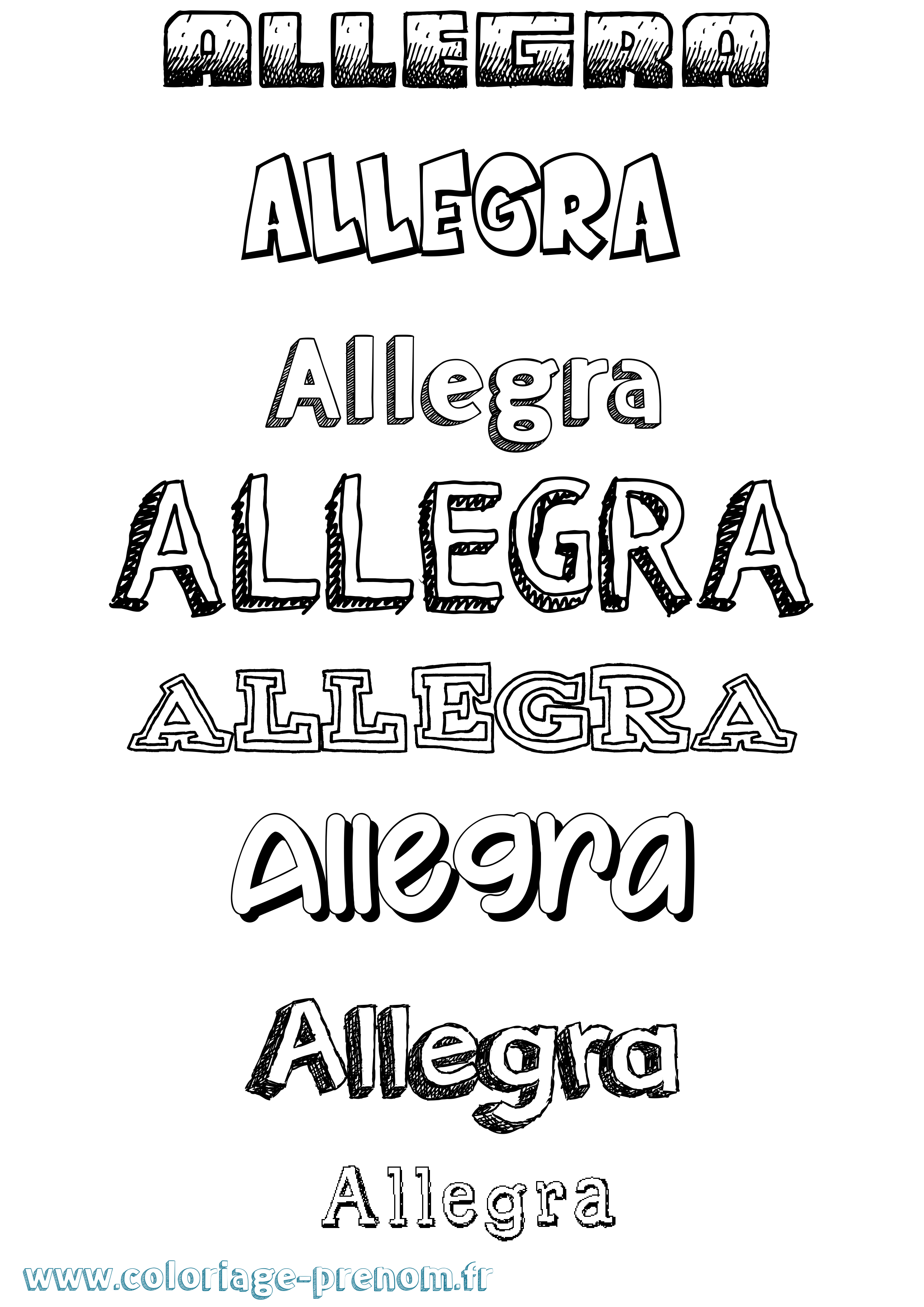 Coloriage prénom Allegra