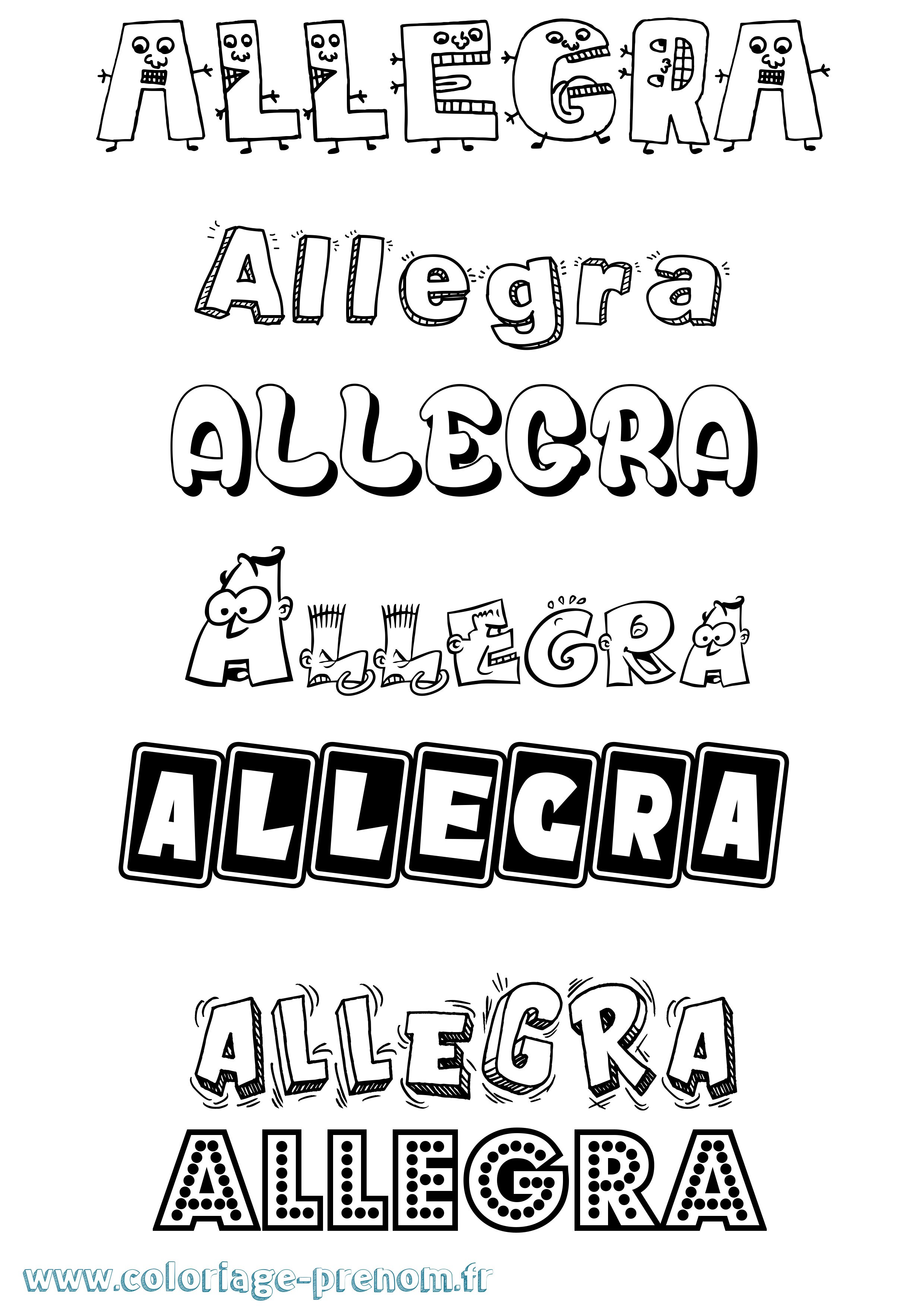 Coloriage prénom Allegra Fun