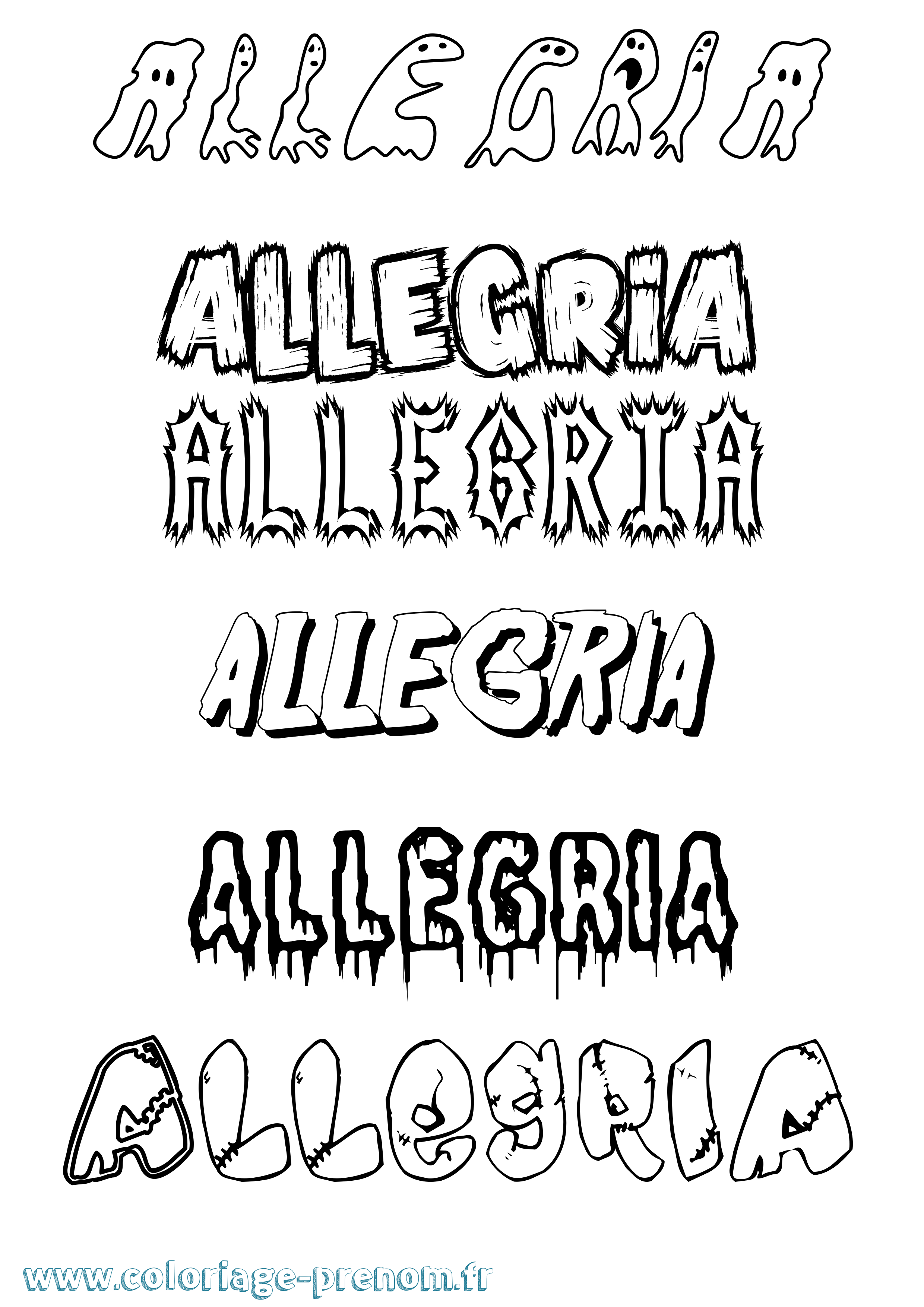 Coloriage prénom Allegria Frisson
