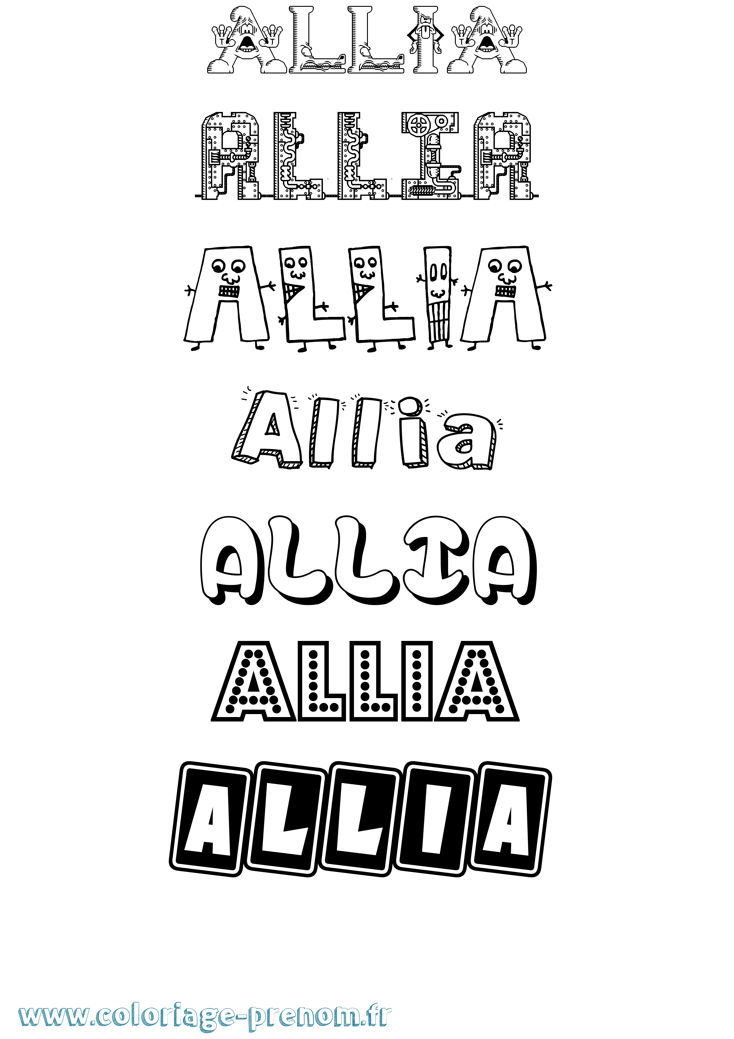 Coloriage Allia Fun Coloriage prénom Allia Fun