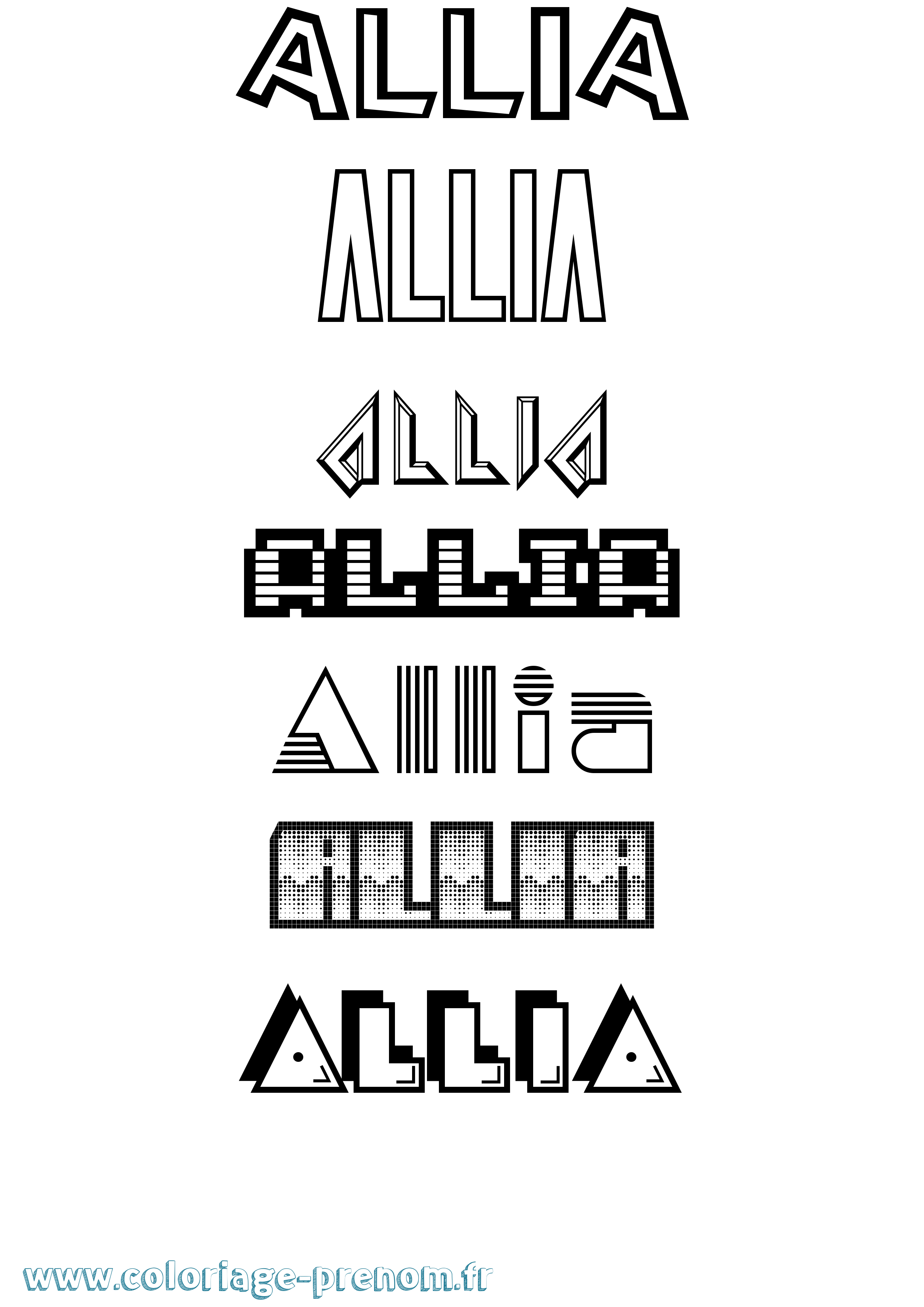 Coloriage Allia Jeux Vidéos Coloriage prénom Allia Jeux Vidéos
