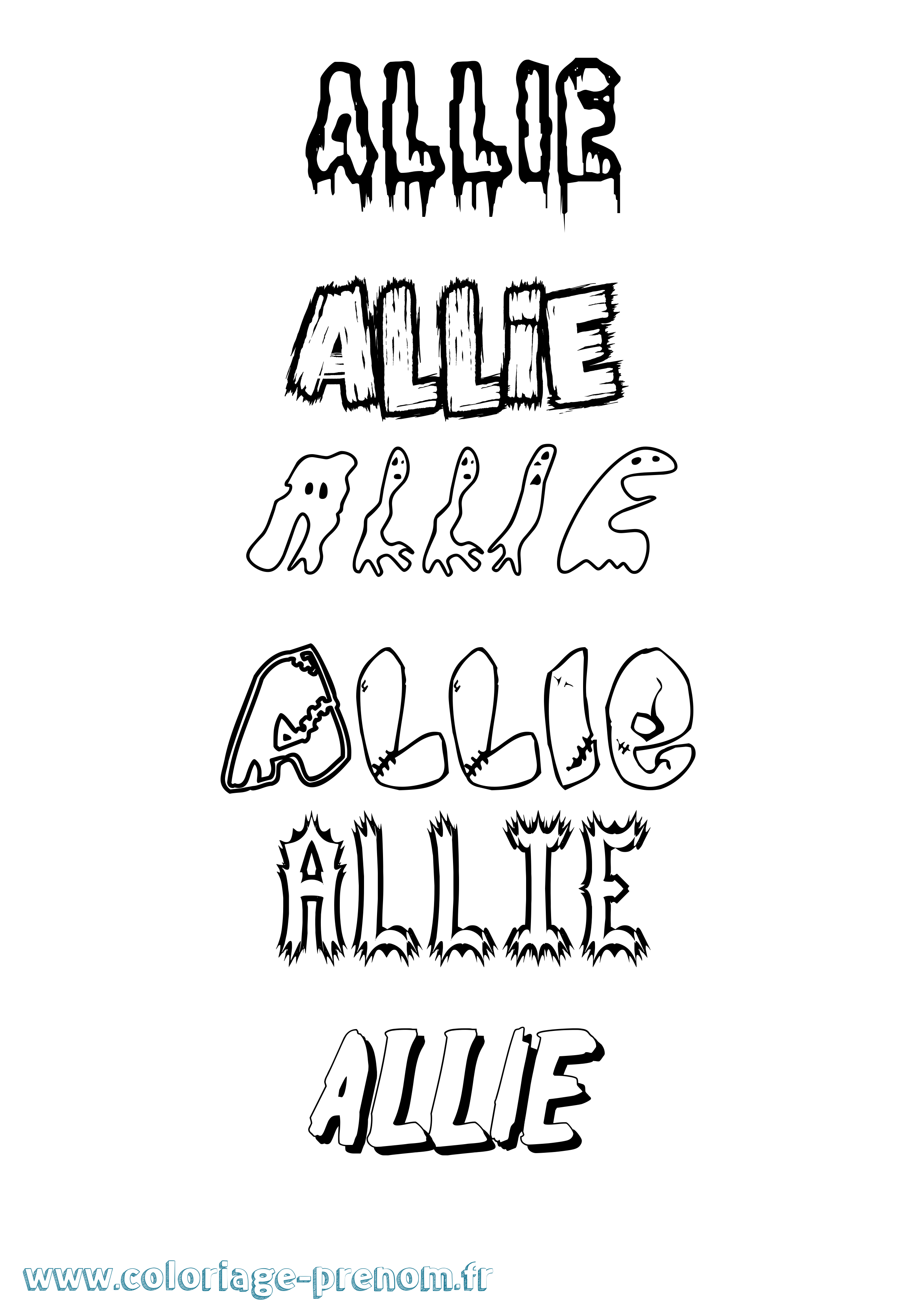 Coloriage Allie Frisson Coloriage prénom Allie Frisson
