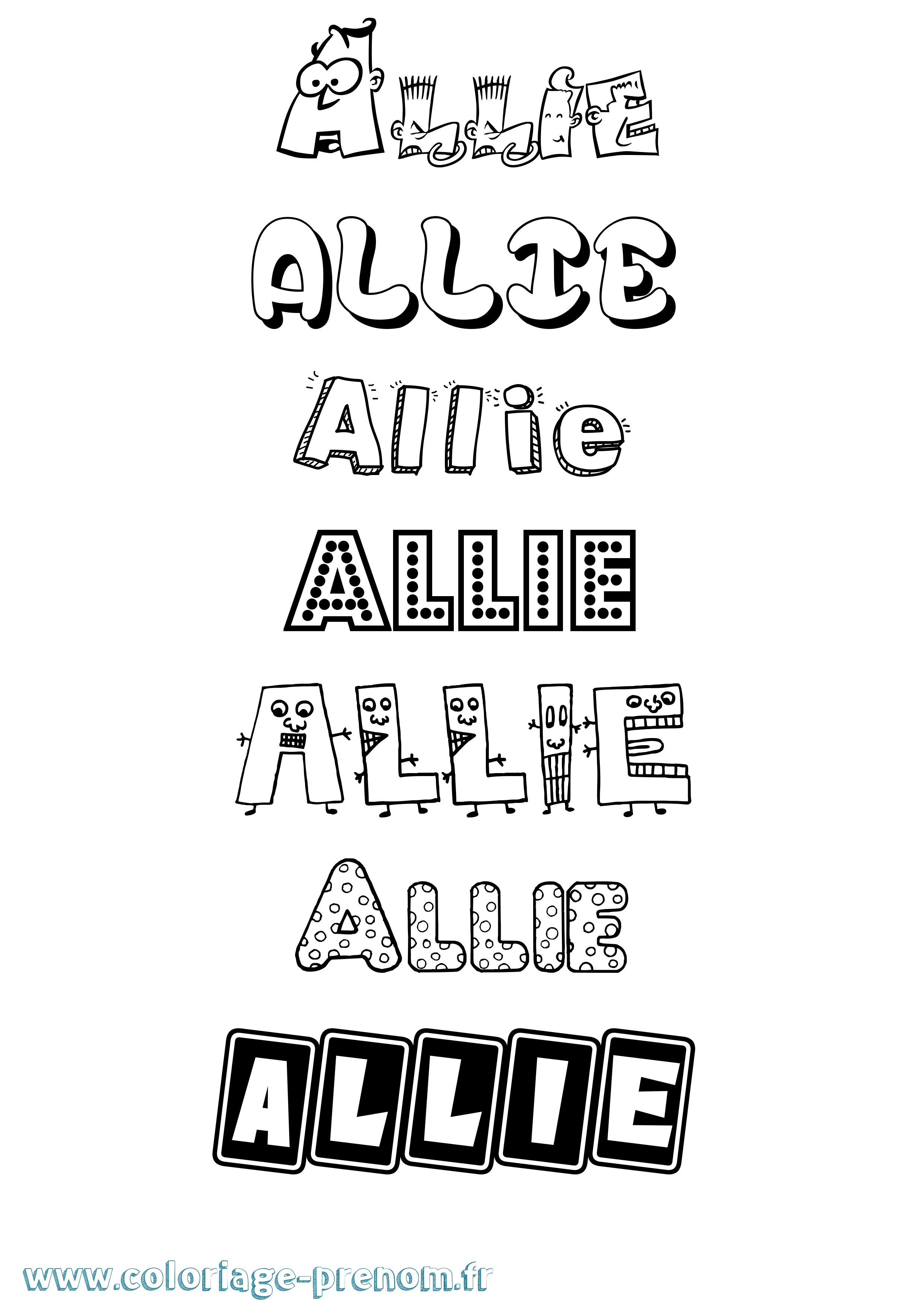Coloriage Allie Fun Coloriage prénom Allie Fun