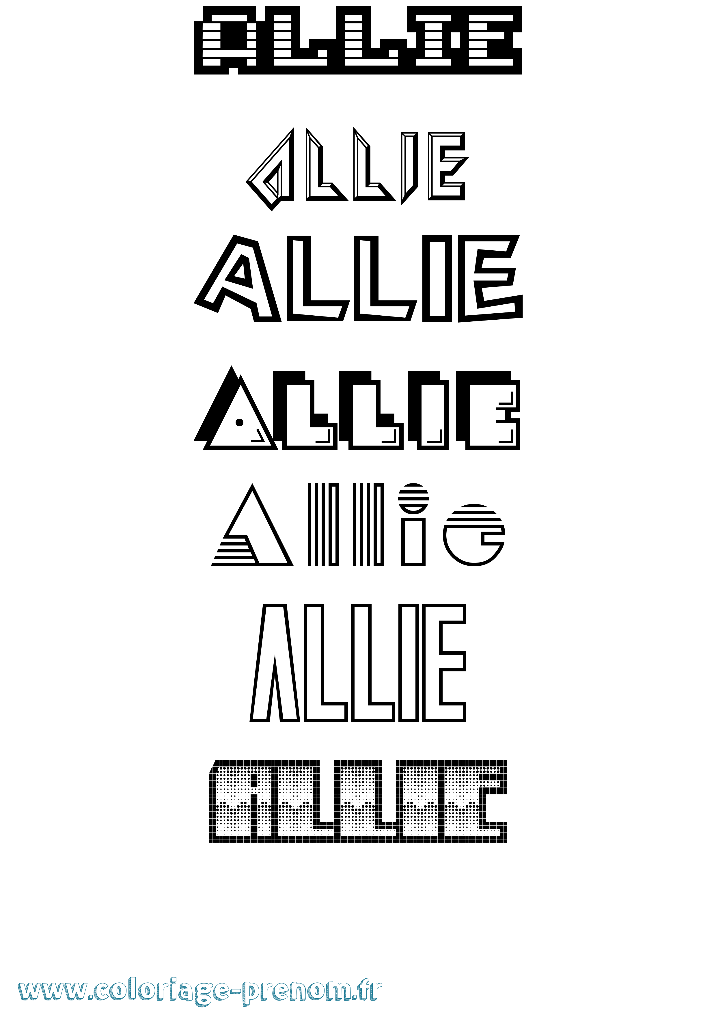 Coloriage Allie Jeux Vidéos Coloriage prénom Allie Jeux Vidéos