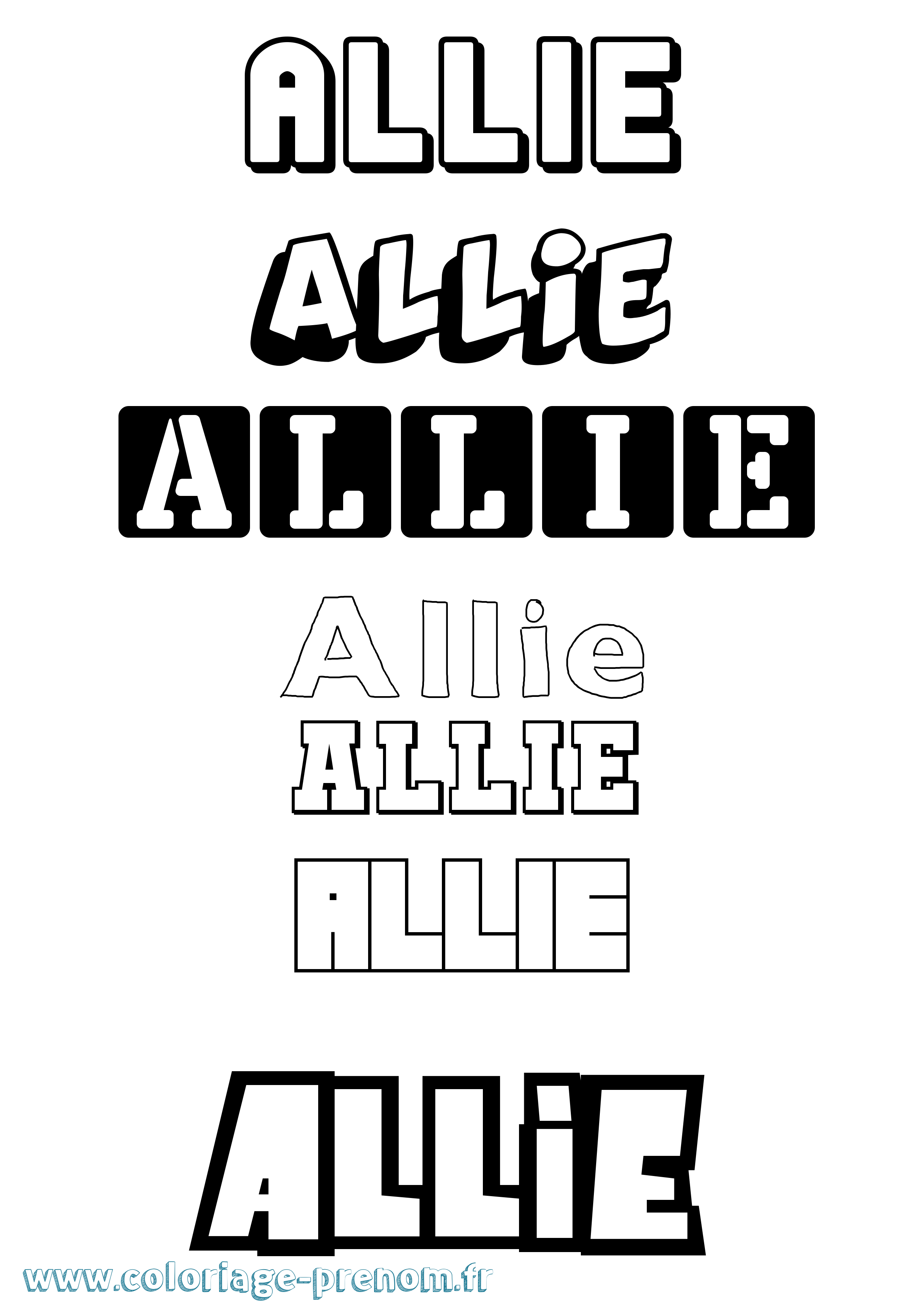 Coloriage Allie Simple Coloriage prénom Allie Simple
