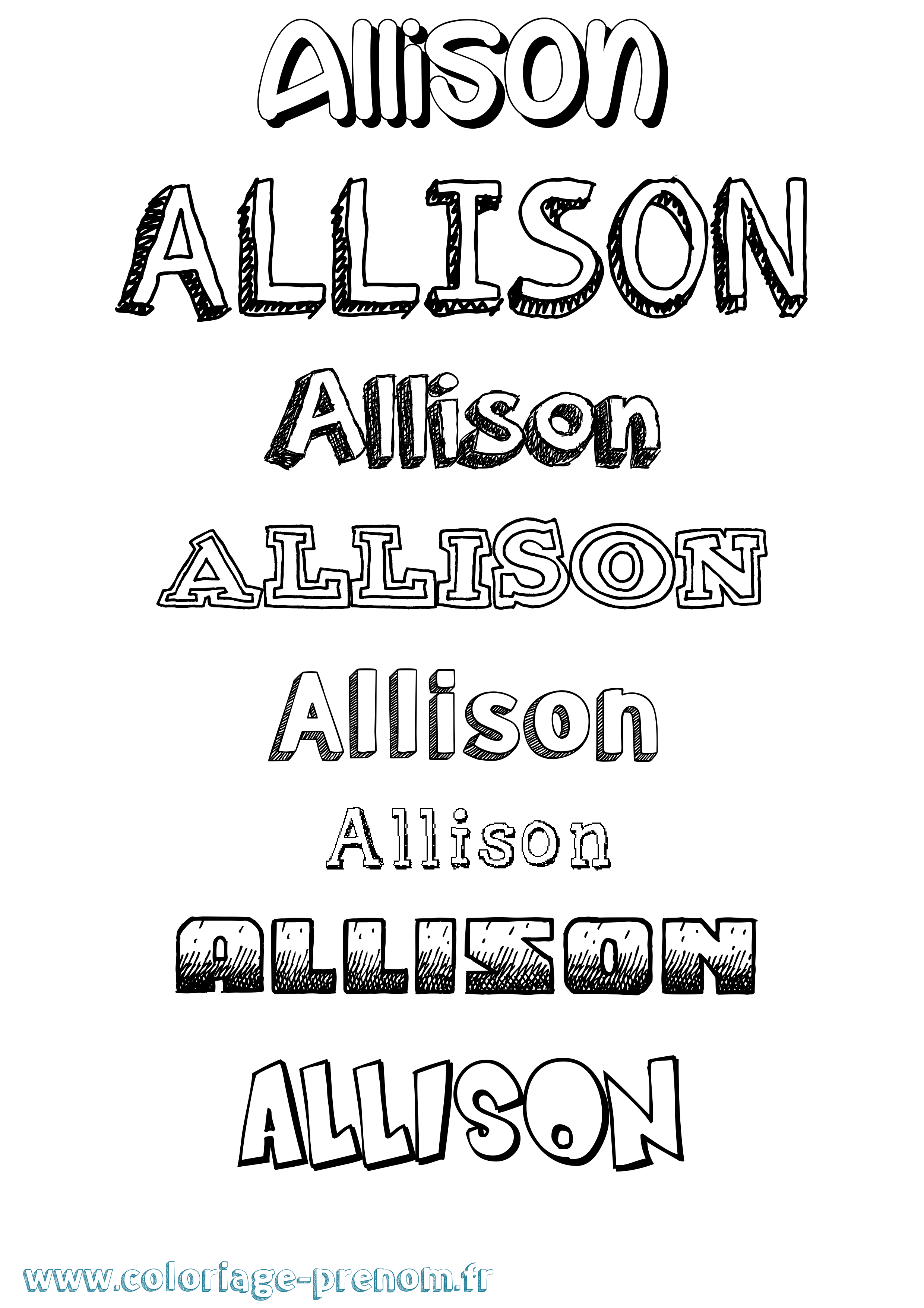 Coloriage prénom Allison Dessiné