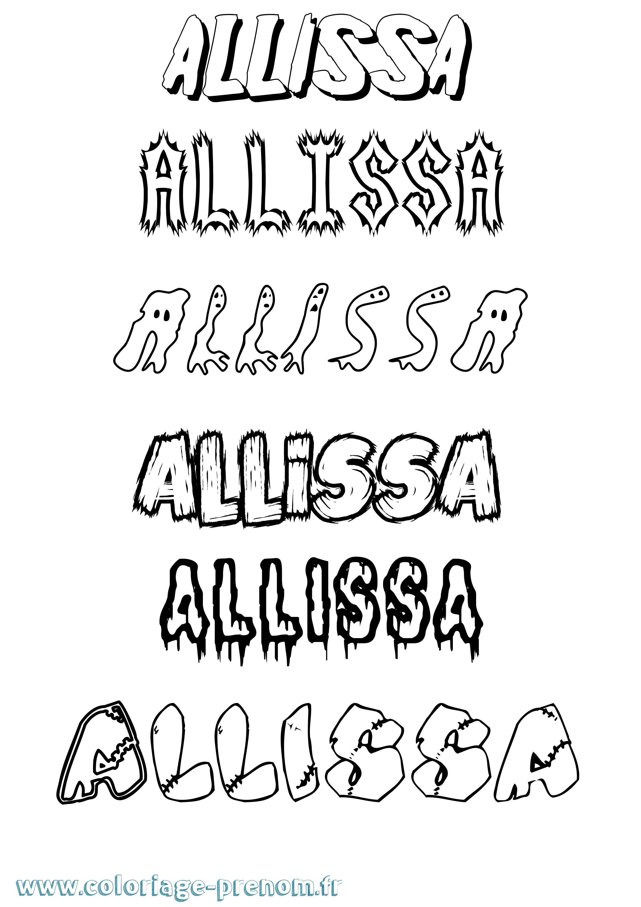 Coloriage prénom Allissa Frisson