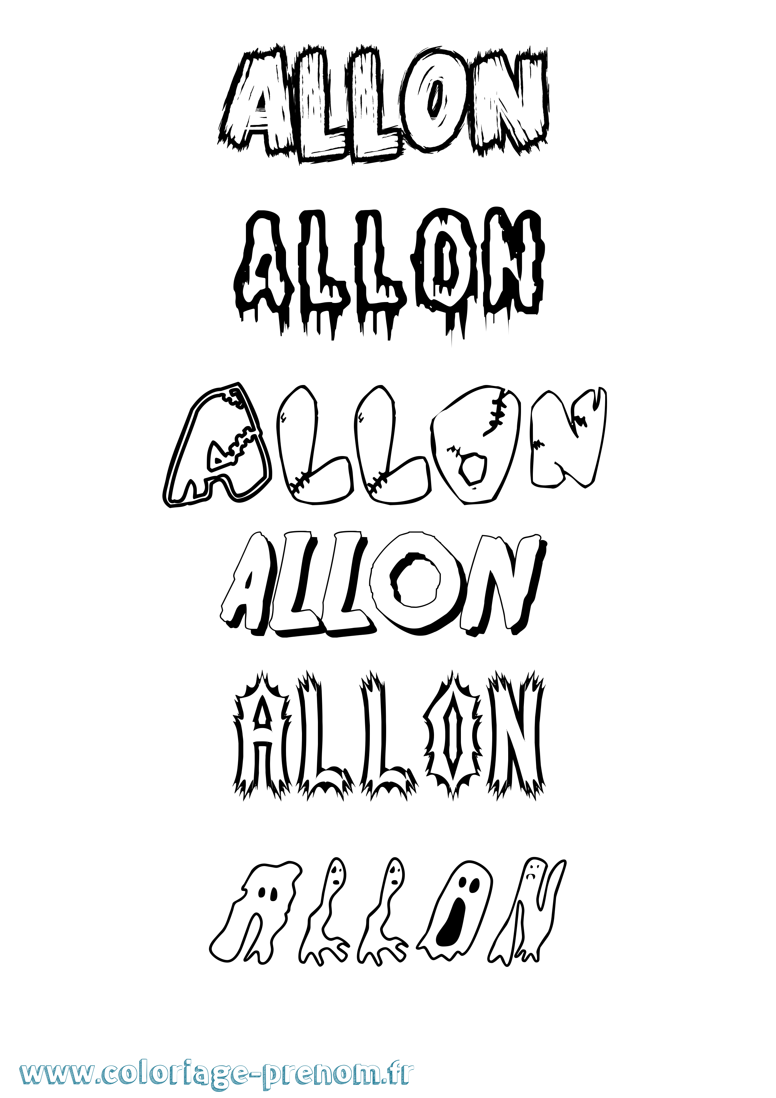 Coloriage prénom Allon Frisson