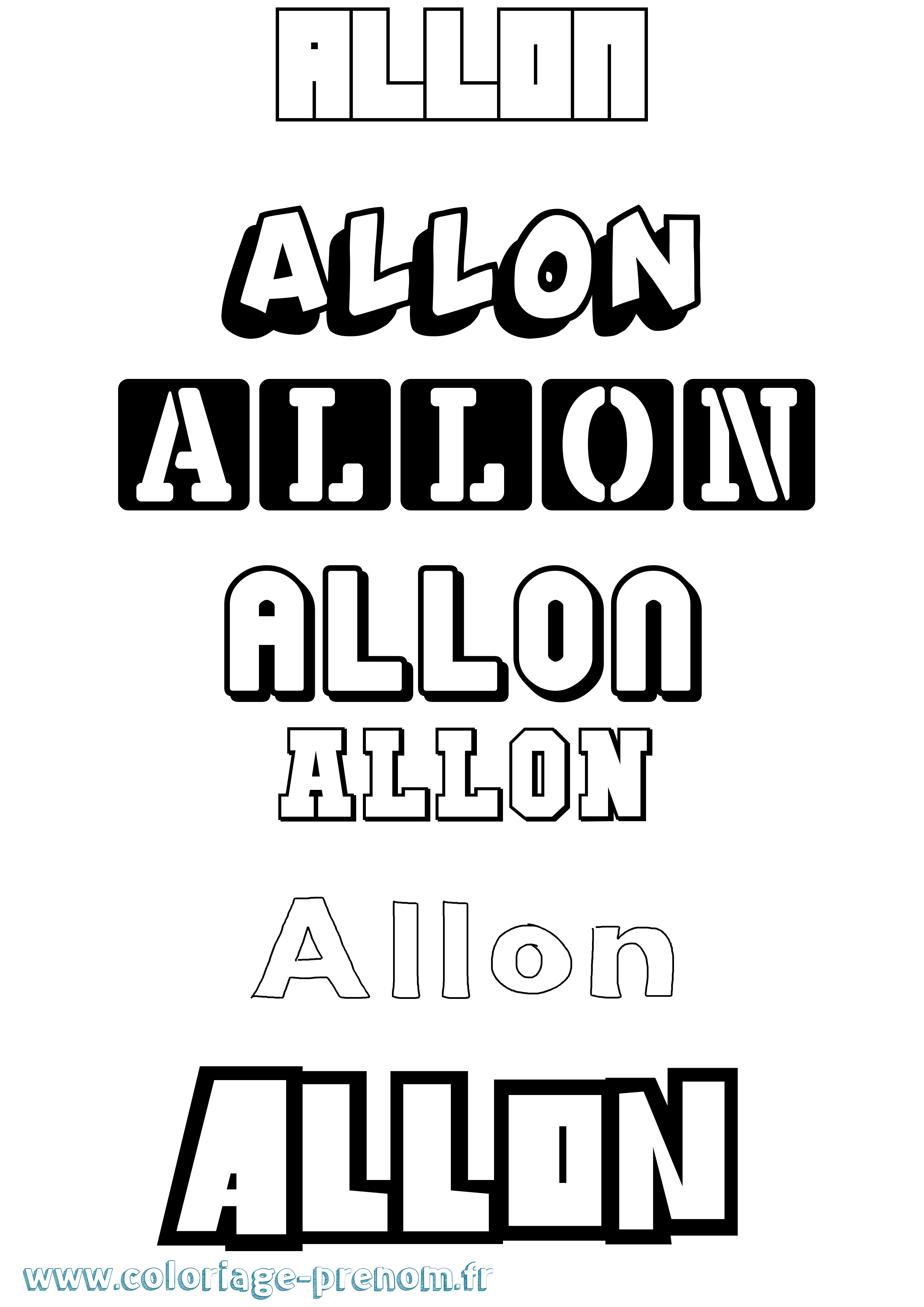 Coloriage prénom Allon Simple