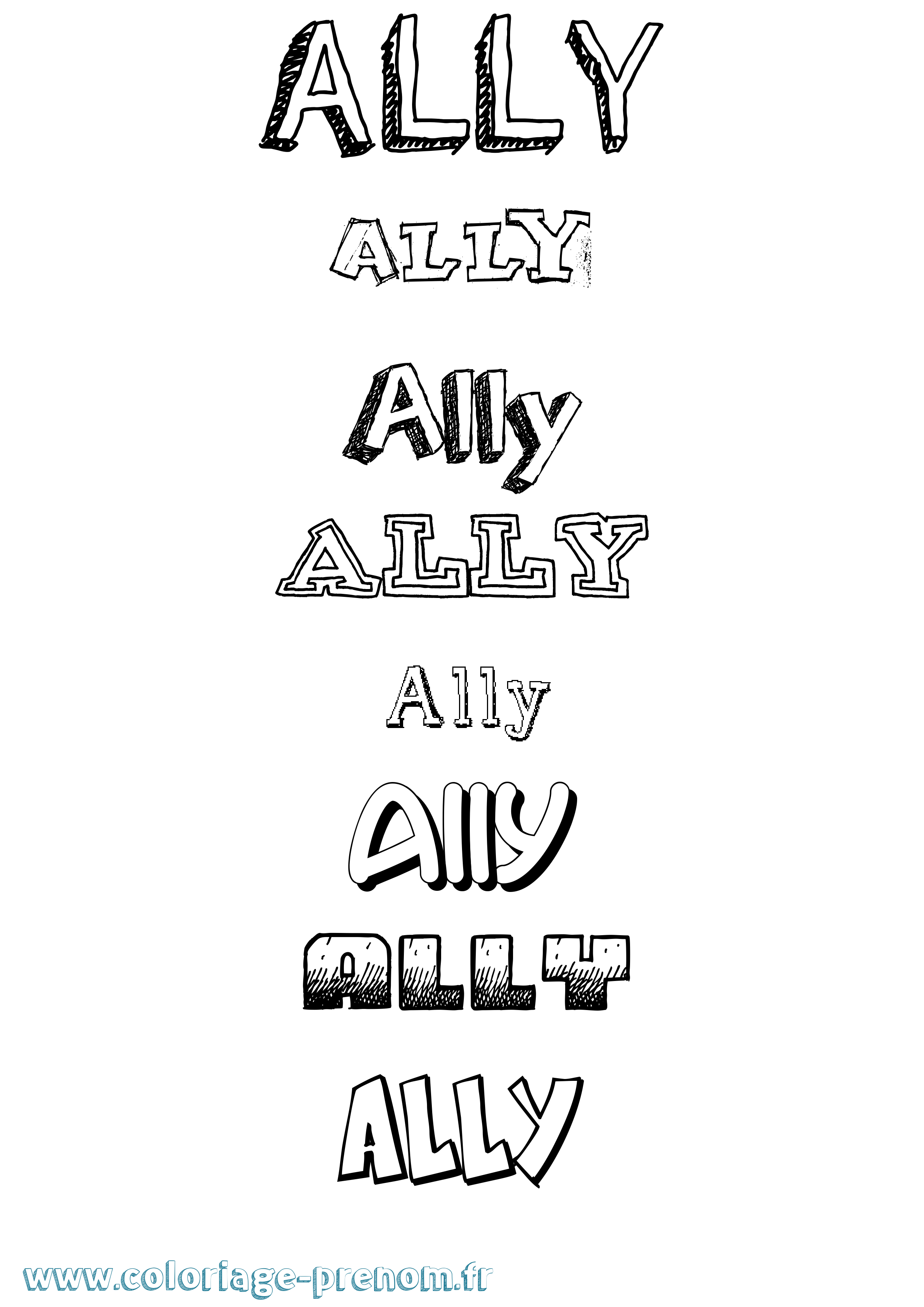 Coloriage prénom Ally Dessiné