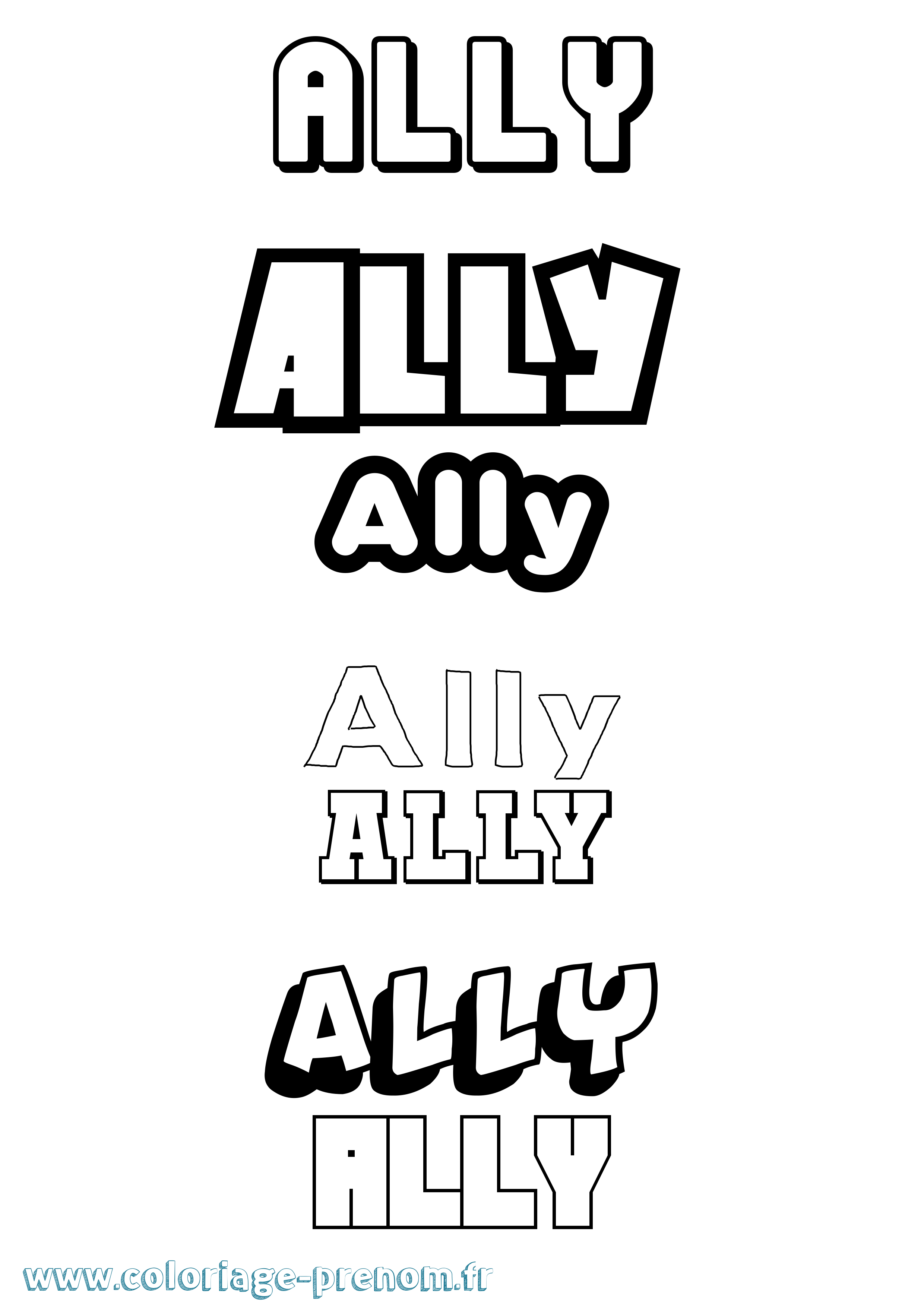 Coloriage prénom Ally Simple
