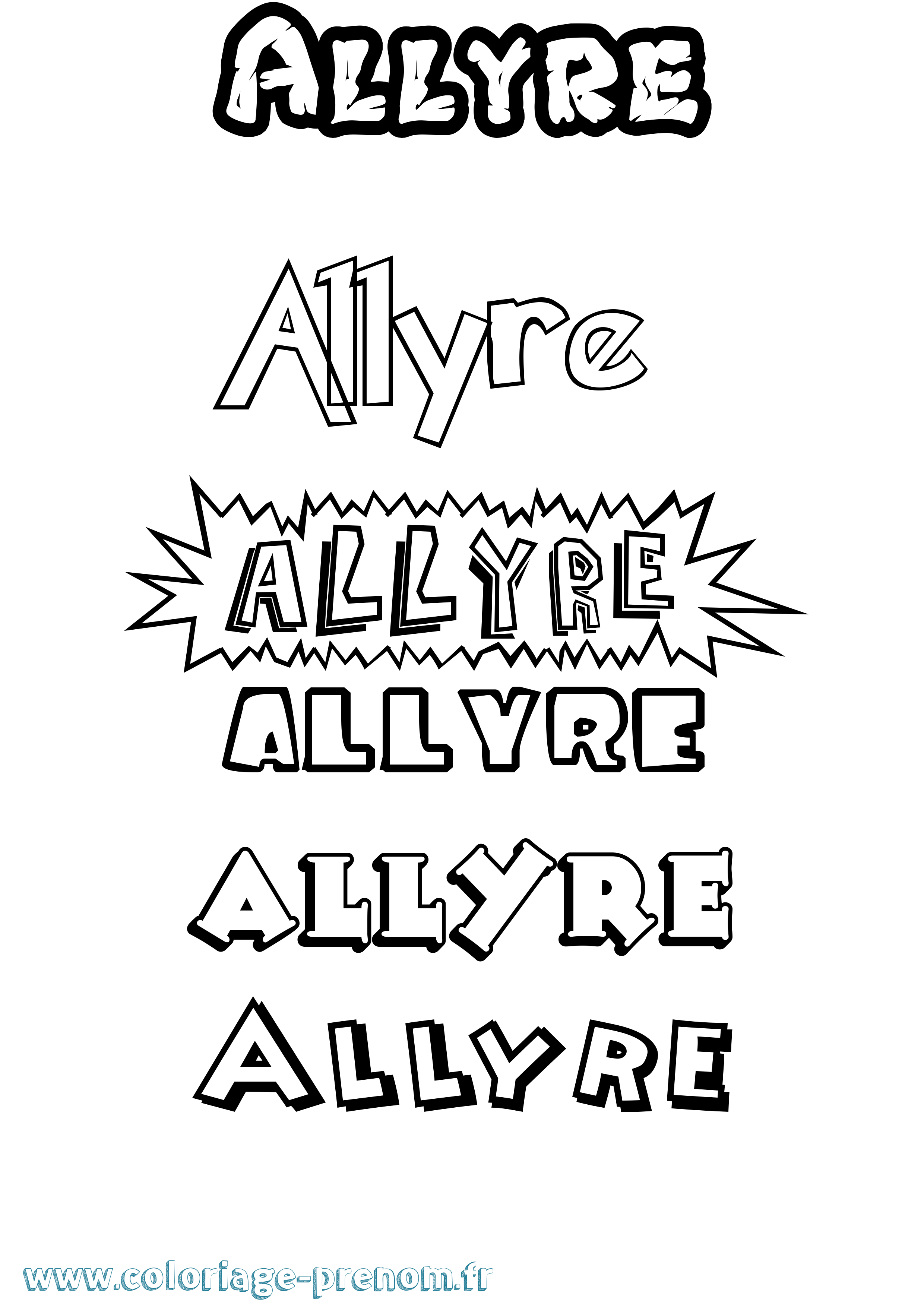 Coloriage prénom Allyre Dessin Animé