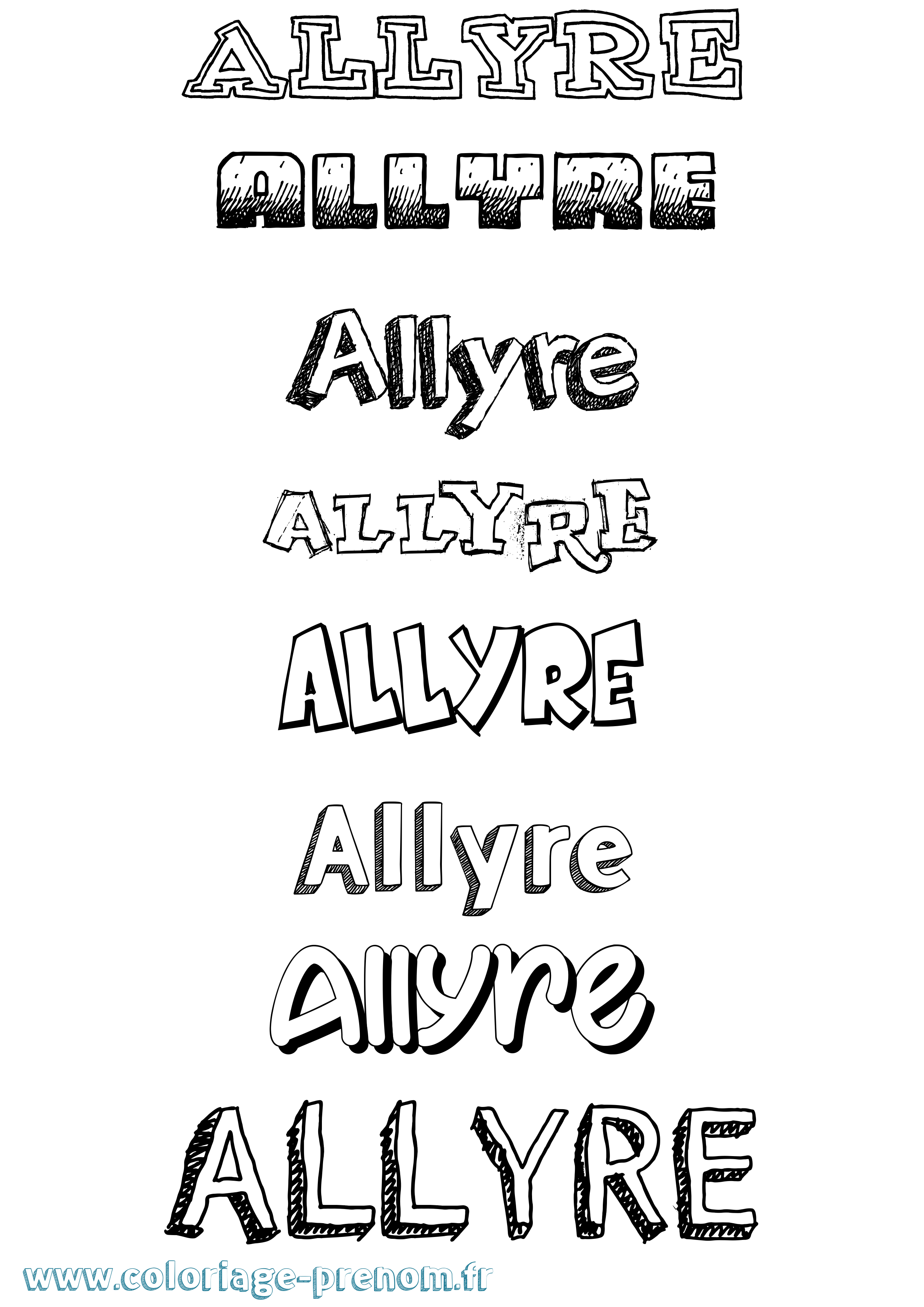 Coloriage prénom Allyre Dessiné